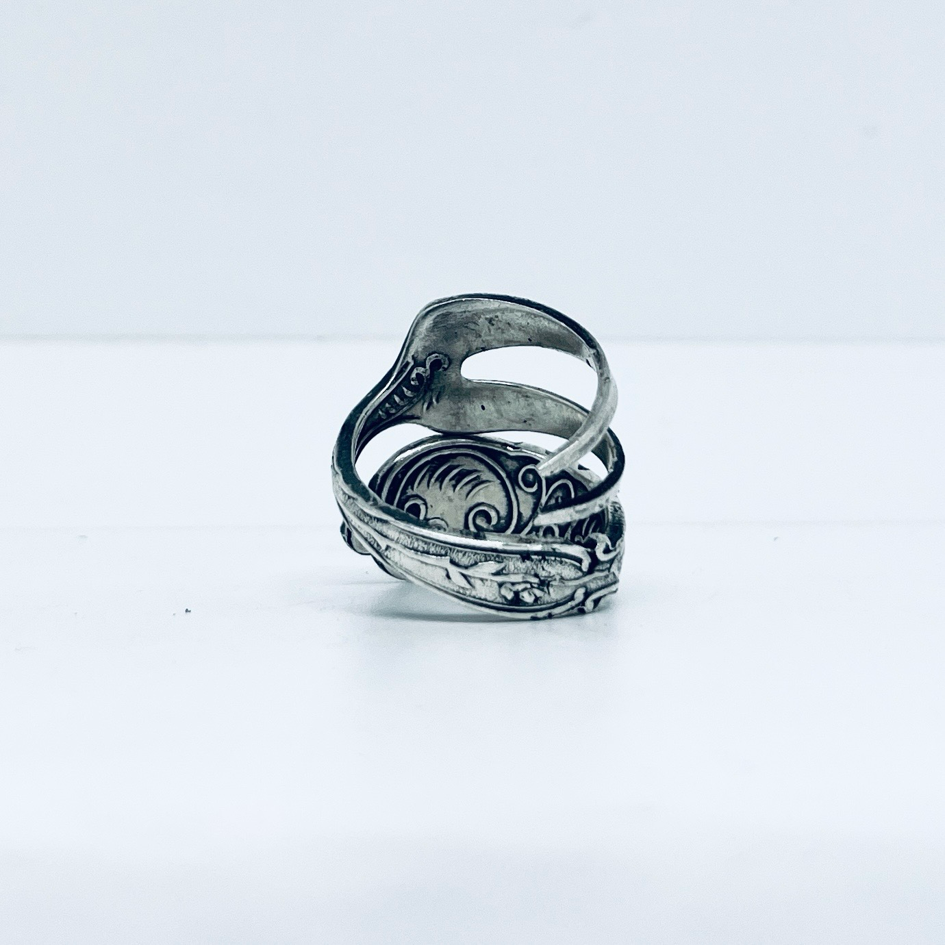 Anello Artigianale Mod. FORCHETTINA ROSE Realizzato con intera antica forchettina in Argento (Prima Metà del ’900)