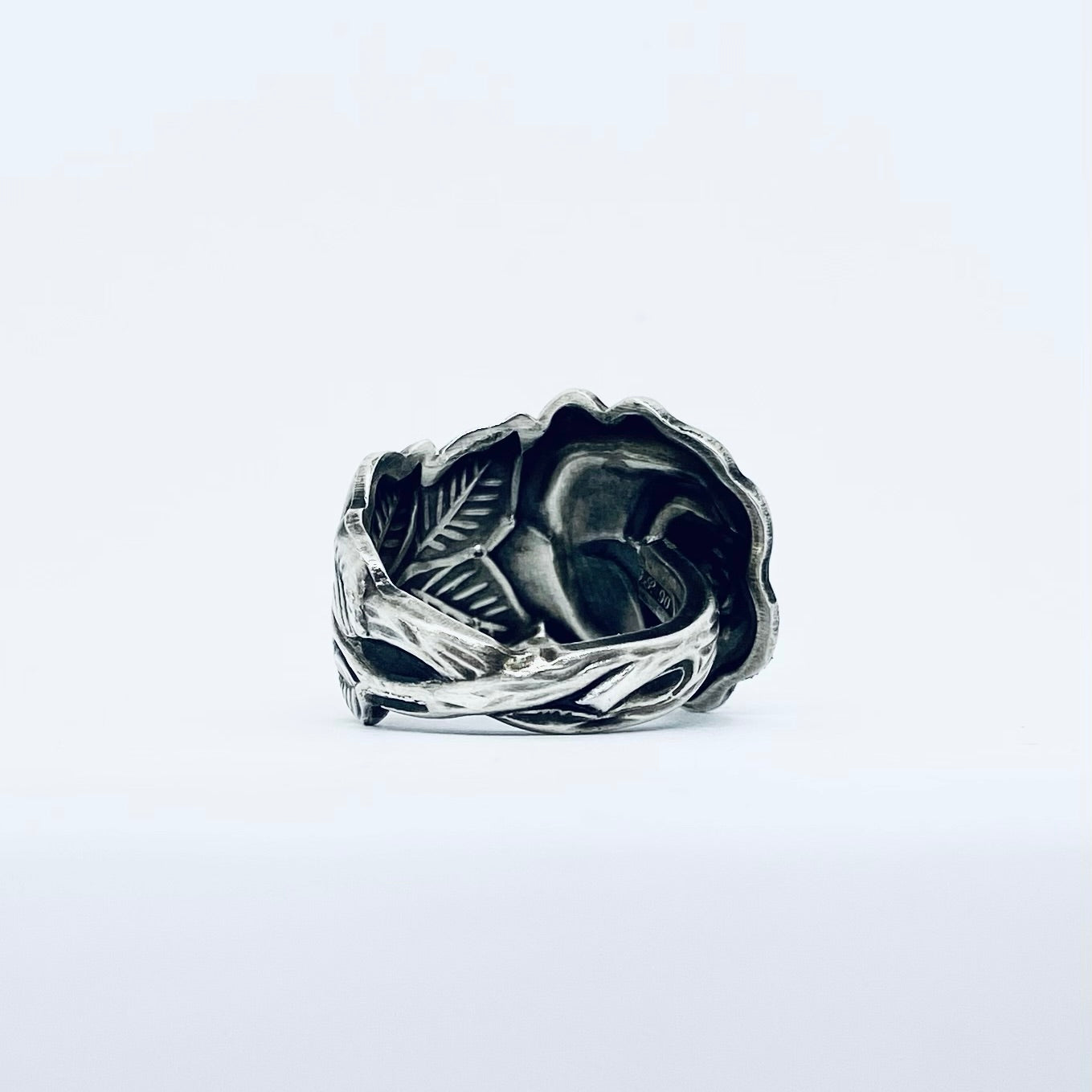Anello Artigianale ROSA Mod. CLASSICO Realizzato con Antica posata in Argento (Prima Metà del ’900)