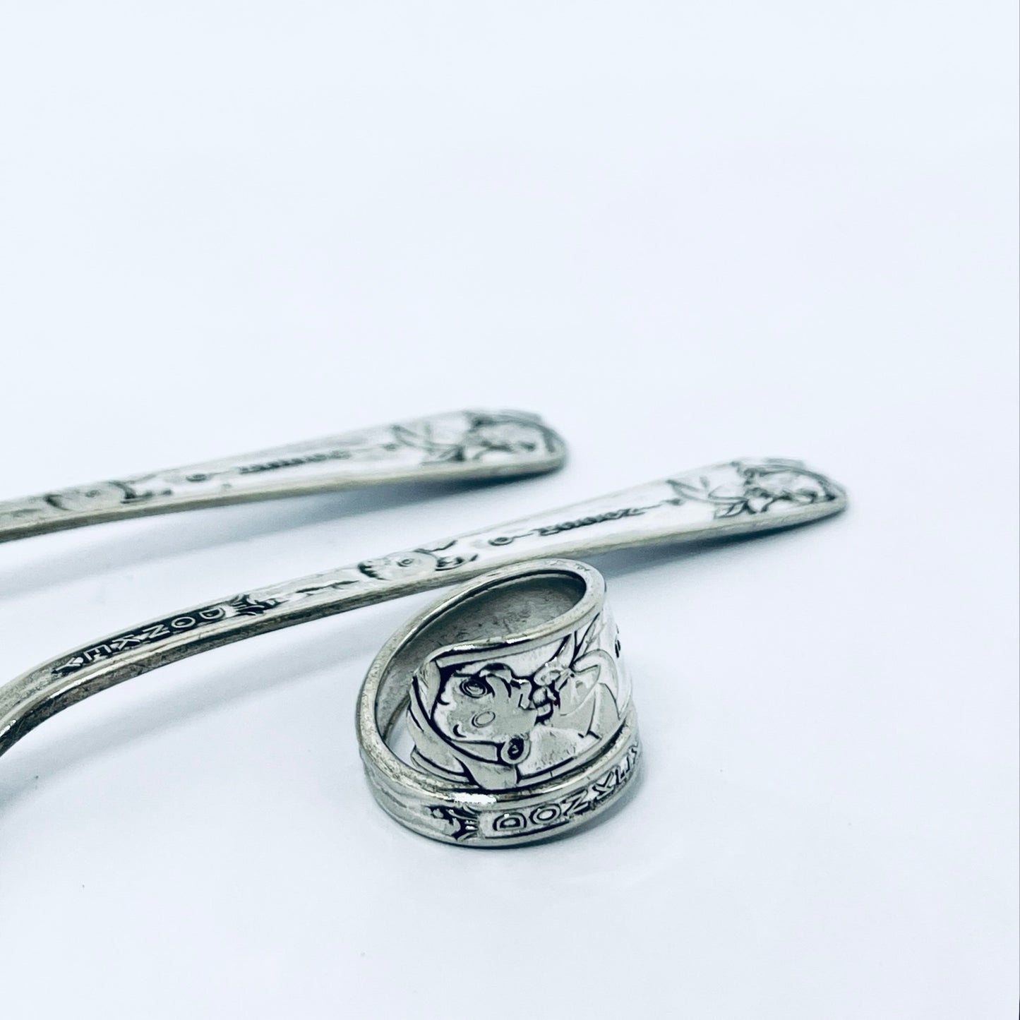 Anello Artigianale PINOCCHIO Mod. SPIRALE Realizzato con Antica posata in Argento (Prima Metà del ’900)