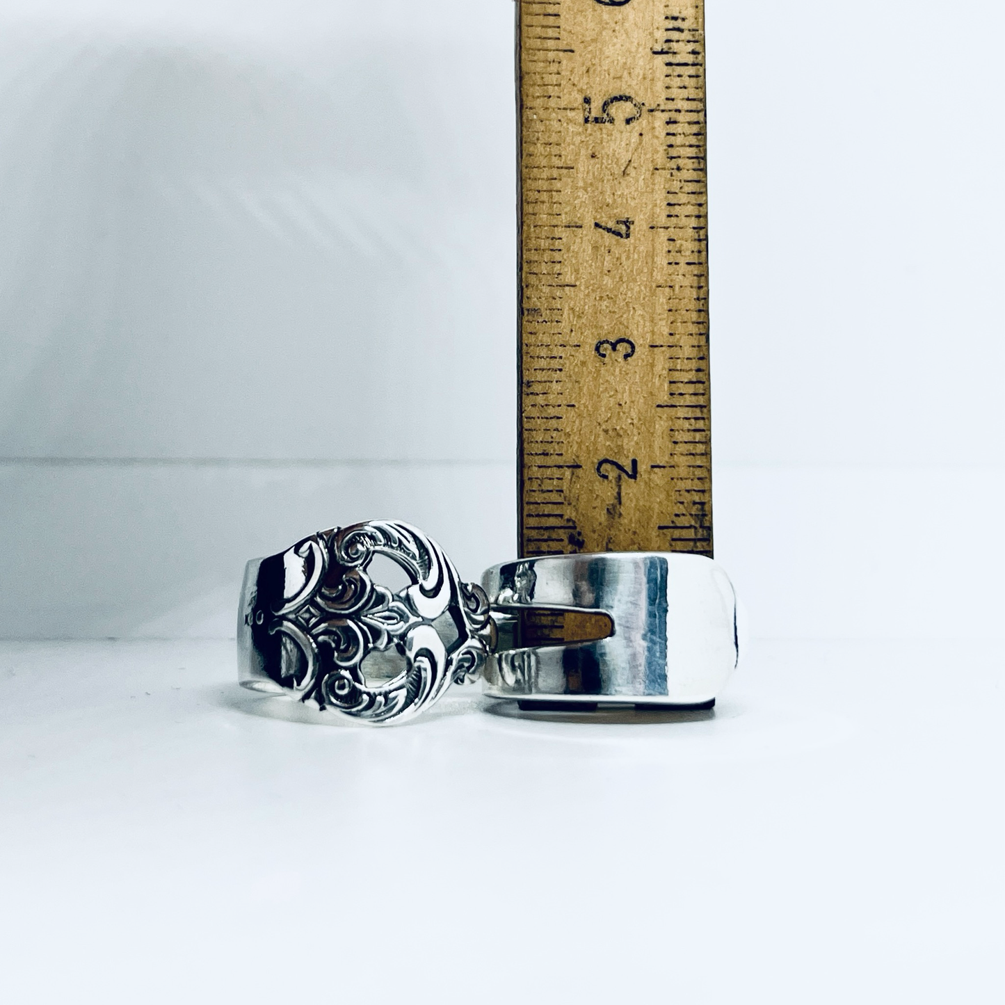 Anello Artigianale Mod. FORCHETTINA DOPPIA Realizzato con intera antica forchettina in Argento (Prima Metà del ’900)