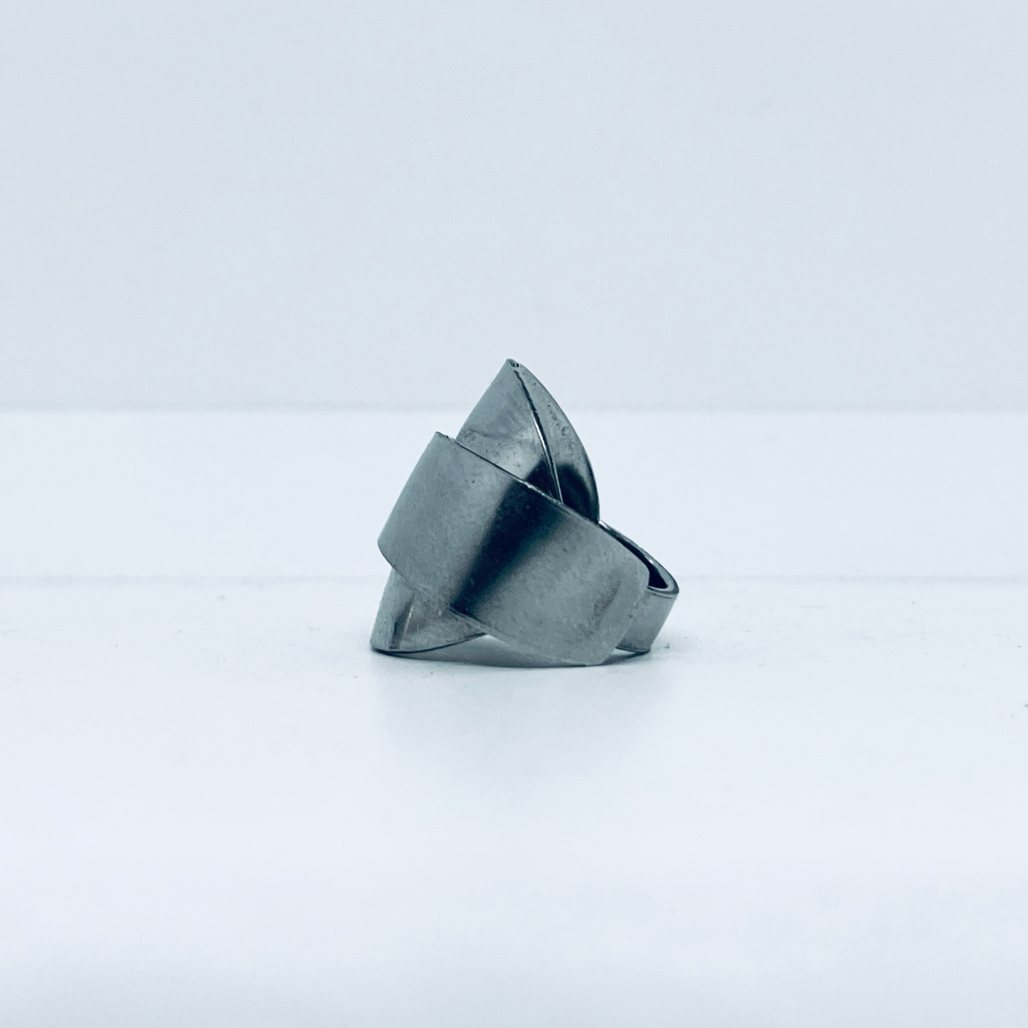 Anello Artigianale TESTER Mod. INTERO Realizzato con posata in Acciaio