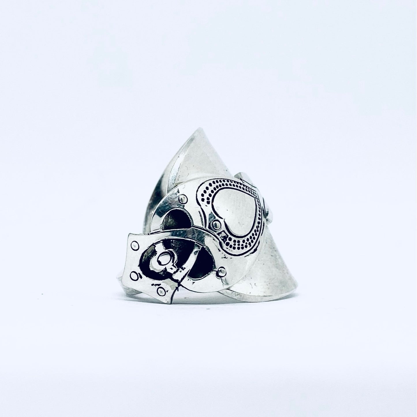 Anello Artigianale REGNO UNITO Mod. INTERO Realizzato con intero Antico Cucchiaino in Argento (Prima Metà del ’900)