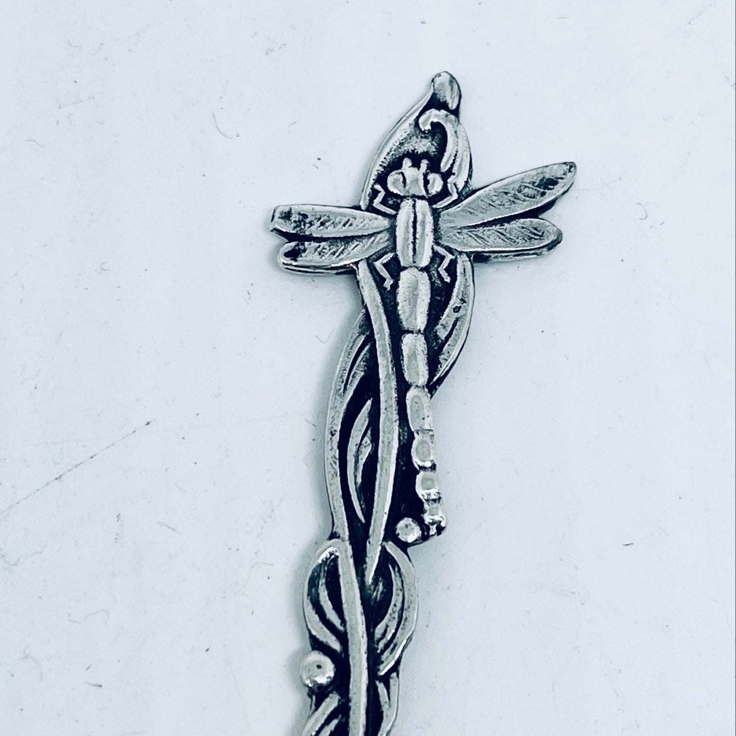 Anello Artigianale LIBELLULA Mod. CLASSICO/SPIRALE Realizzato con Antica posata in Argento (Prima Metà del ’900)