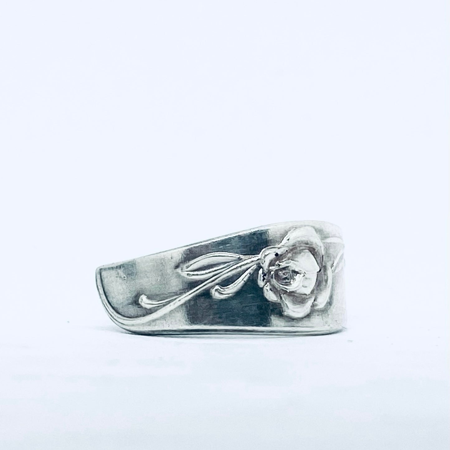 Anello Artigianale ROSA Mod. CLASSICO Realizzato con Antica posata in Argento (Prima Metà del ’900)