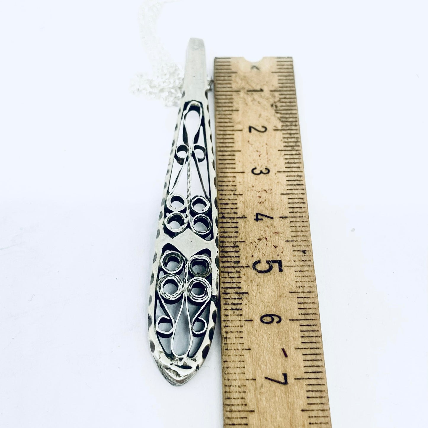 Pendente Artigianale Mod. MANICO Realizzato con Antica Posata in Argento (Prima Metà del ’900)