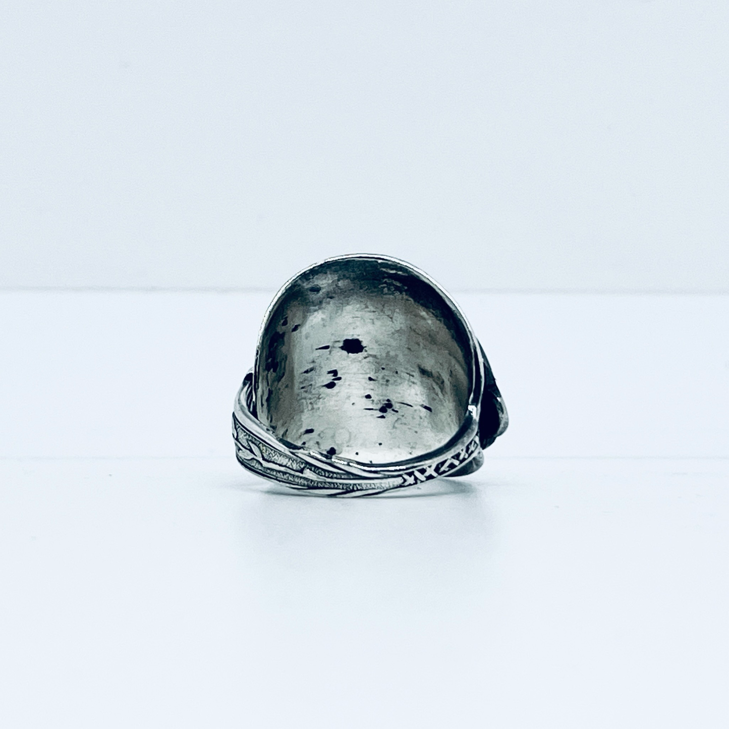 Anello Artigianale ROSE Mod. INTERO Realizzato con intero Antico Cucchiaino in Argento (Prima Metà del ’900)