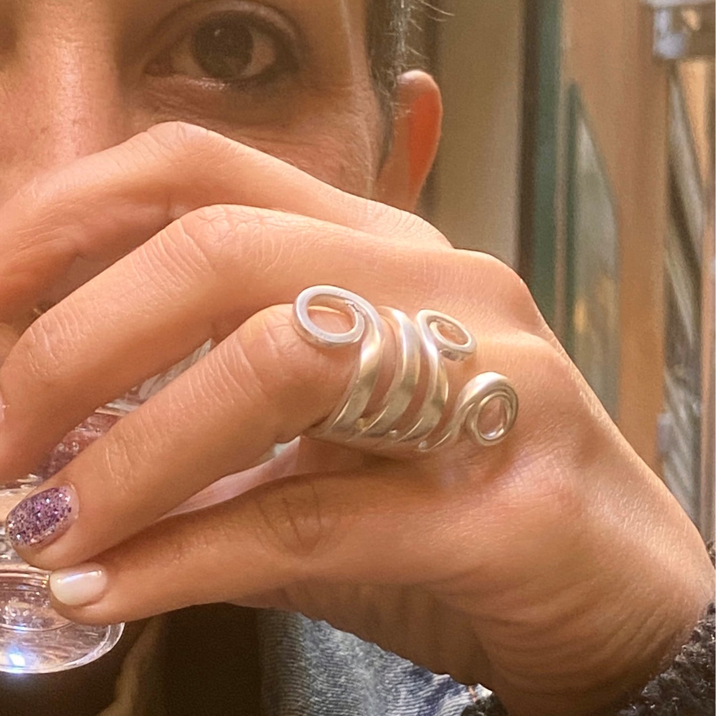 Anello Artigianale Mod. FORCHETTA ARRICCIATA Realizzato con Antica posata in Argento (Prima Metà del ’900)