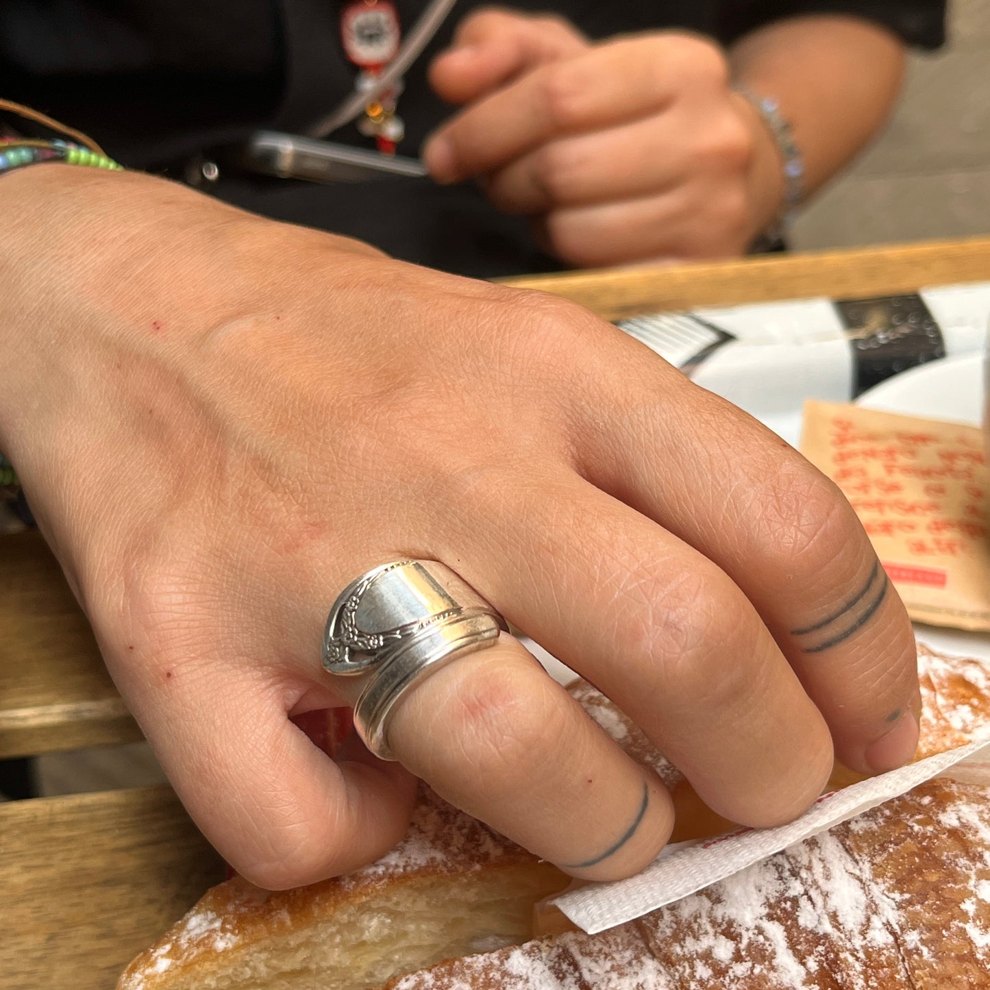Anello Artigianale Mod. SPIRALE Realizzato con Antica posata in Argento (Prima Metà del ’900)