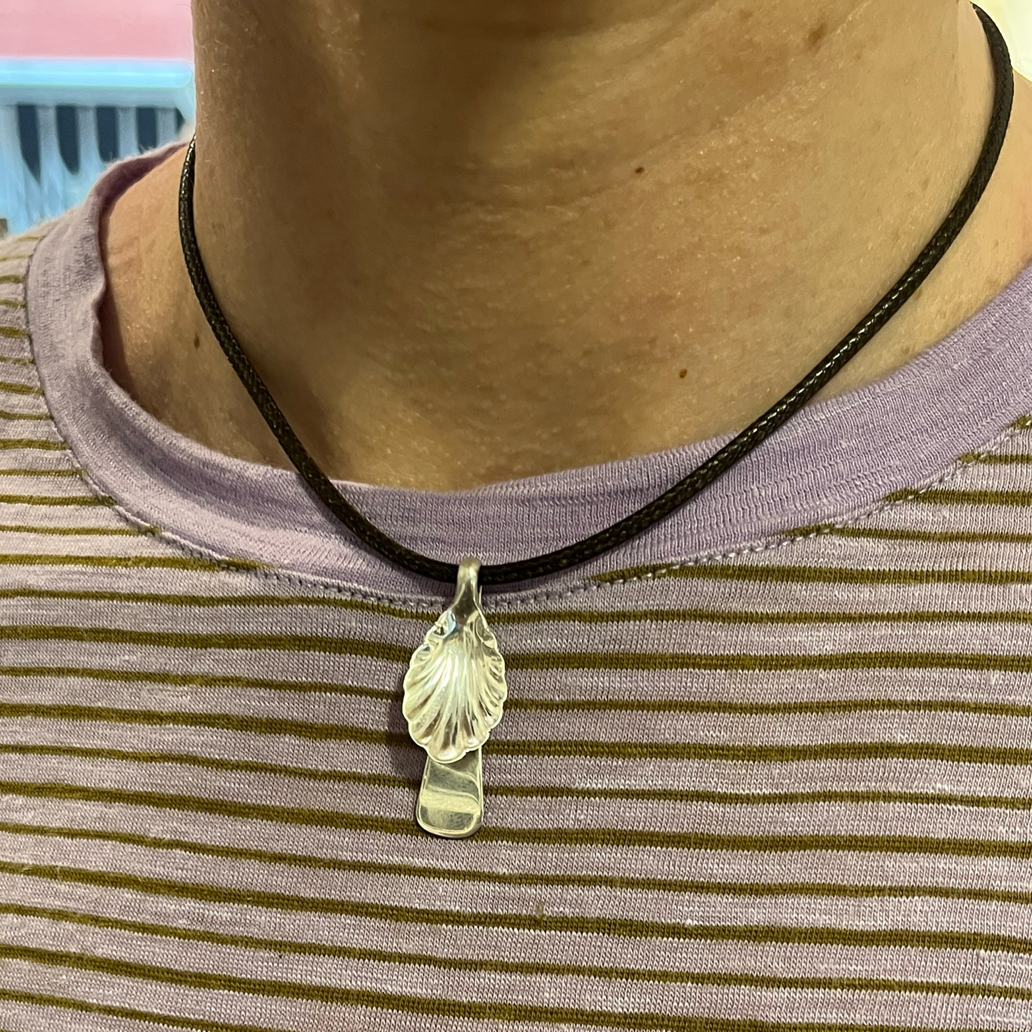 Pendente Artigianale Mod. CUCCHIAINO SALE CHE Realizzato con Antica Posata in Argento (Prima Metà del ’900)
