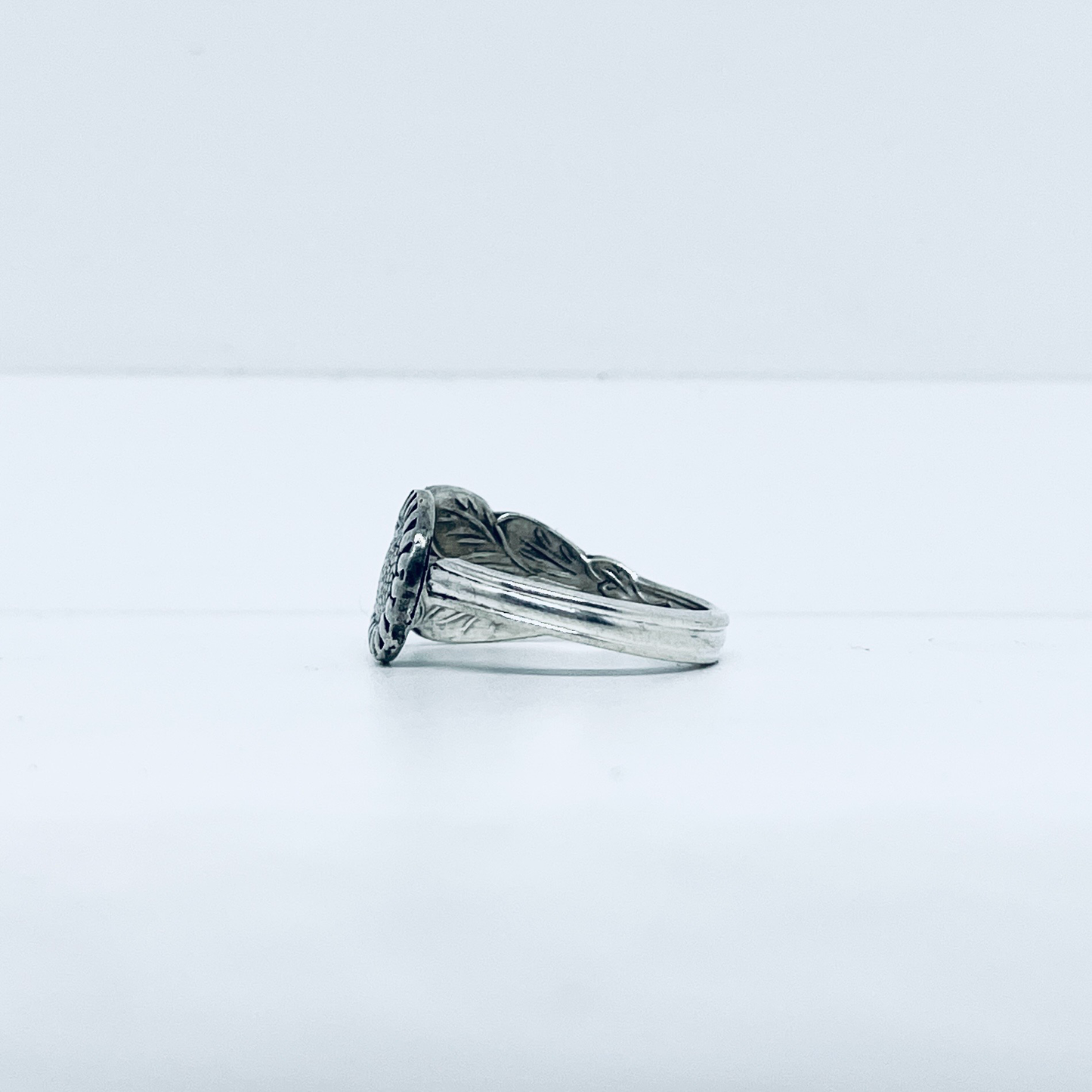 Anello Artigianale GIRASOLE Mod. CLASSICO Realizzato con Antica posata in Argento (Prima Metà del ’900)