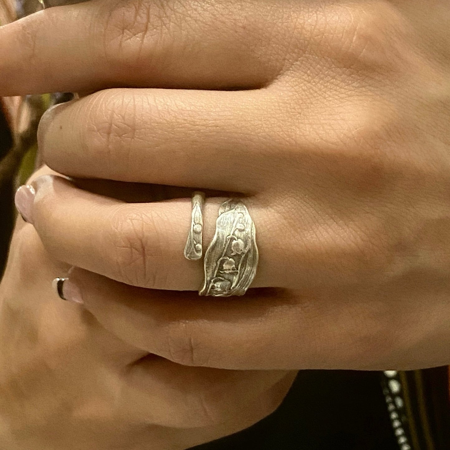 Anello Artigianale MUGHETTO Mod. CLASSICO/SPIRALE Realizzato con Antica posata in Argento (Prima Metà del ’900)