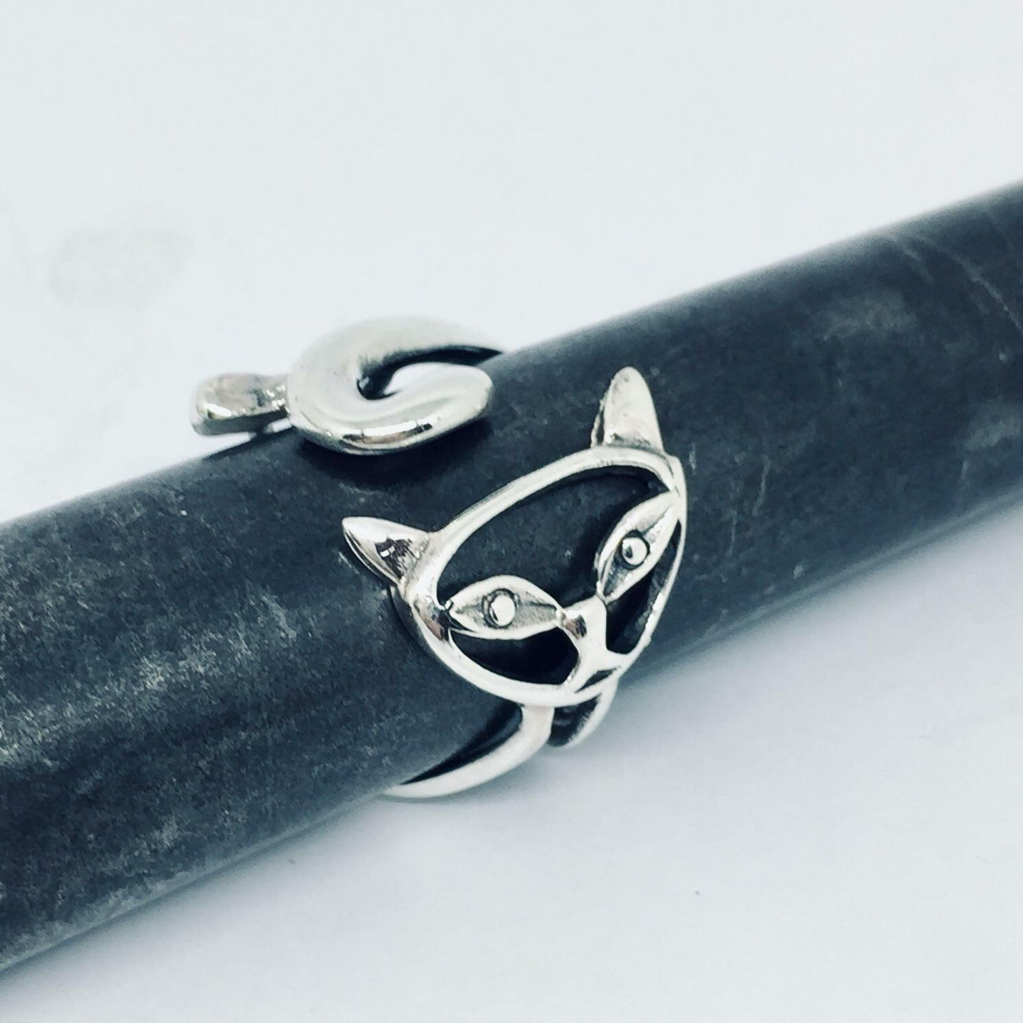 Anello Artigianale GATTO VIPPY Mod. SPILLA Realizzato con Antica spilla in Argento (Prima Metà del ’900)