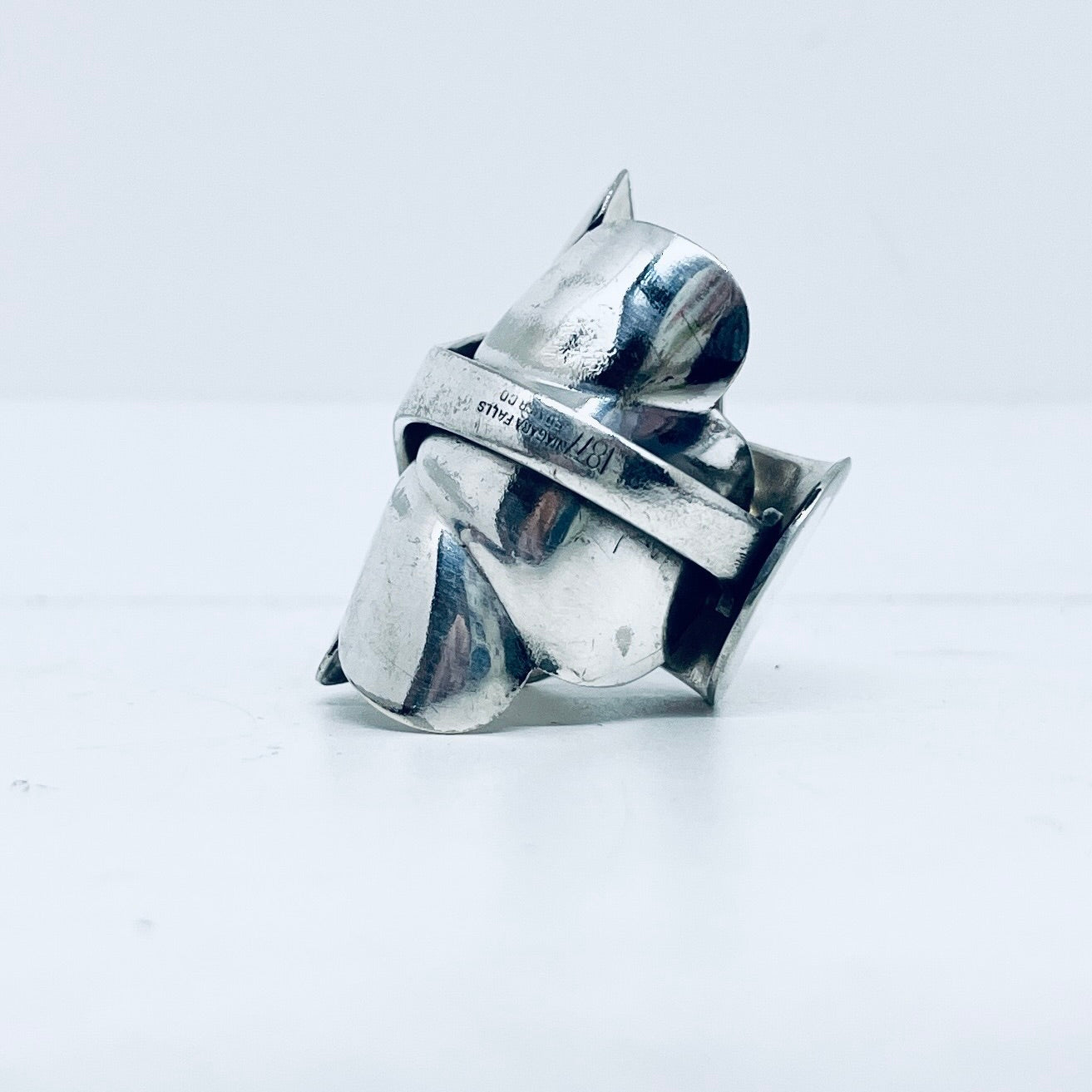 Anello Artigianale CONCHIGLIA Mod. INTERO Realizzato con intero Antico Cucchiaino in Argento (Prima Metà del ’900)