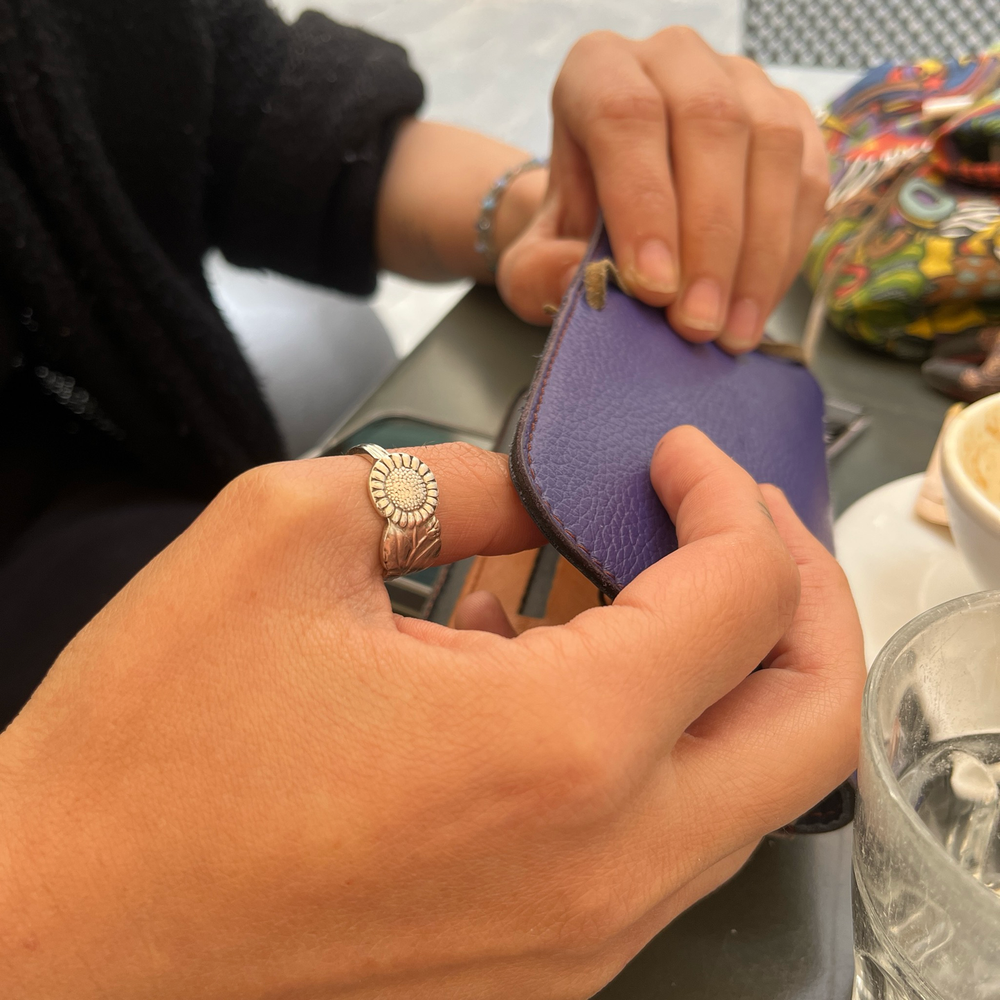 Anello Artigianale GIRASOLE Mod. CLASSICO Realizzato con Antica posata in Argento (Prima Metà del ’900)