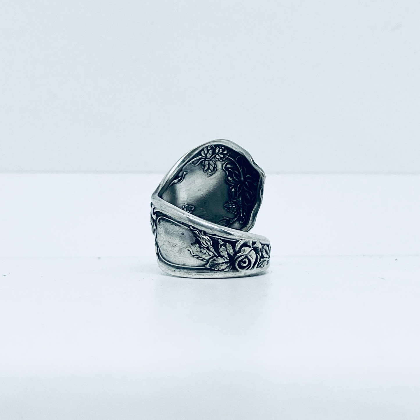 Anello Artigianale ROSE Mod. SPIRALE Realizzato con Antica posata in Argento (Prima Metà del ’900)