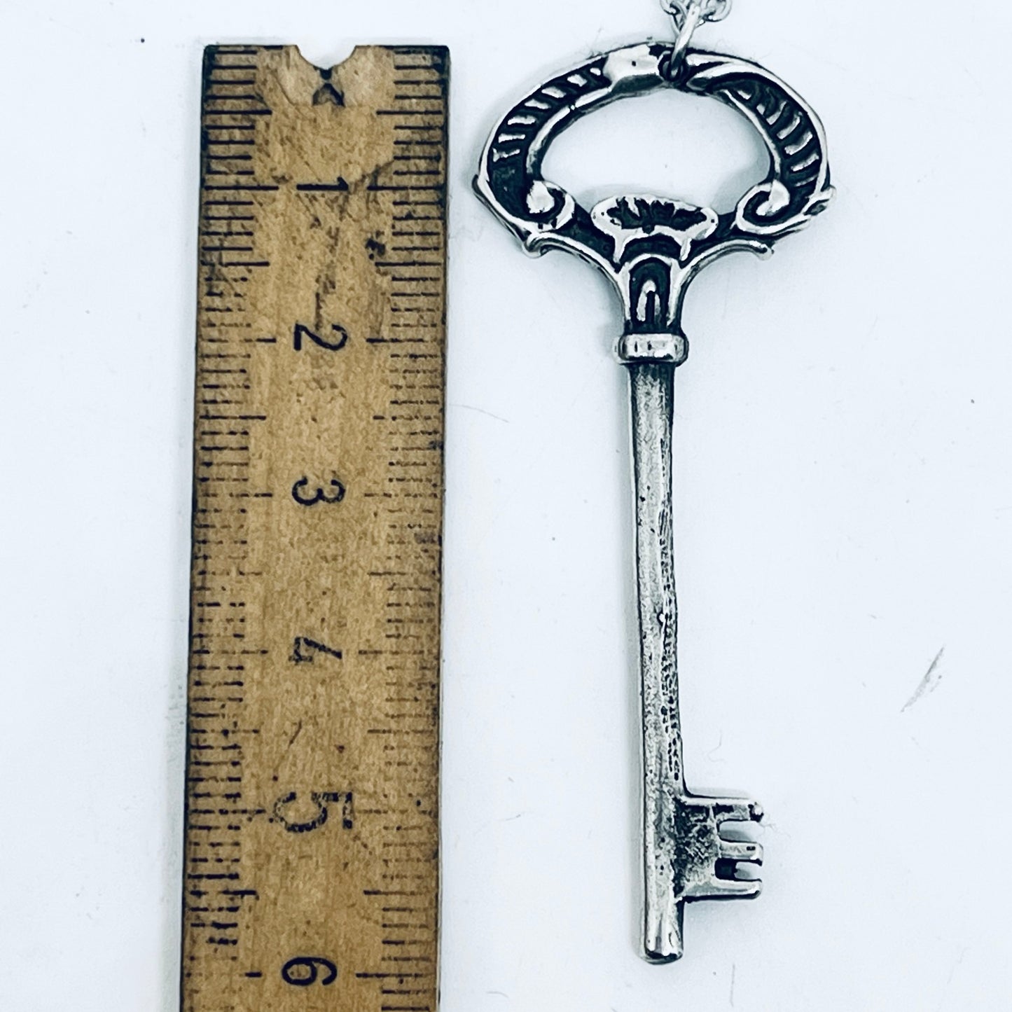 Pendente Artigianale Mod. CHIAVE Realizzato con Antica Chiave in Argento (Prima Metà del ’900)