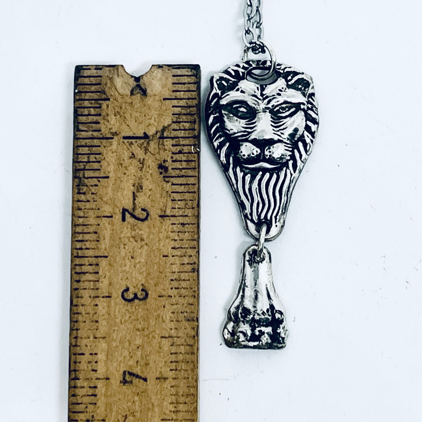 Pendente Artigianale Mod. LEONE SAN MARCO Realizzato con Antica Posata in Argento (Prima Metà del ’900)
