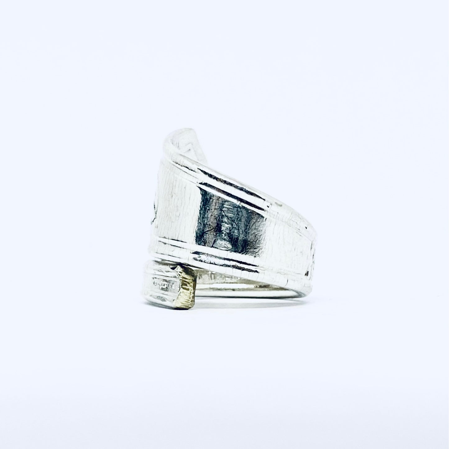 Anello Artigianale INIZIALE B Realizzato con Antica posata in Argento (Prima Metà del '900)