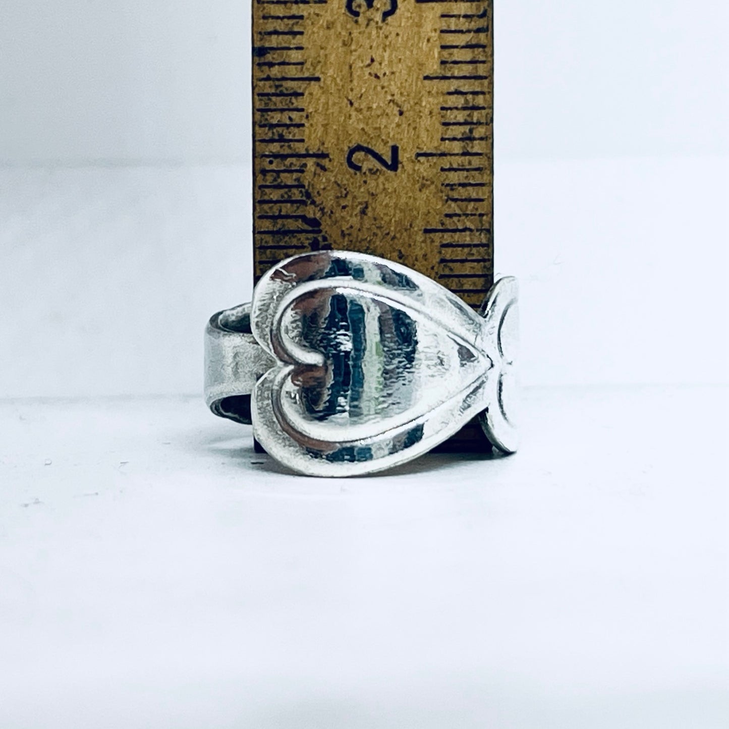 Anello Artigianale 4CUORI Mod. CLASSICO Realizzato con Antica posata in Argento (Prima Metà del ’900)