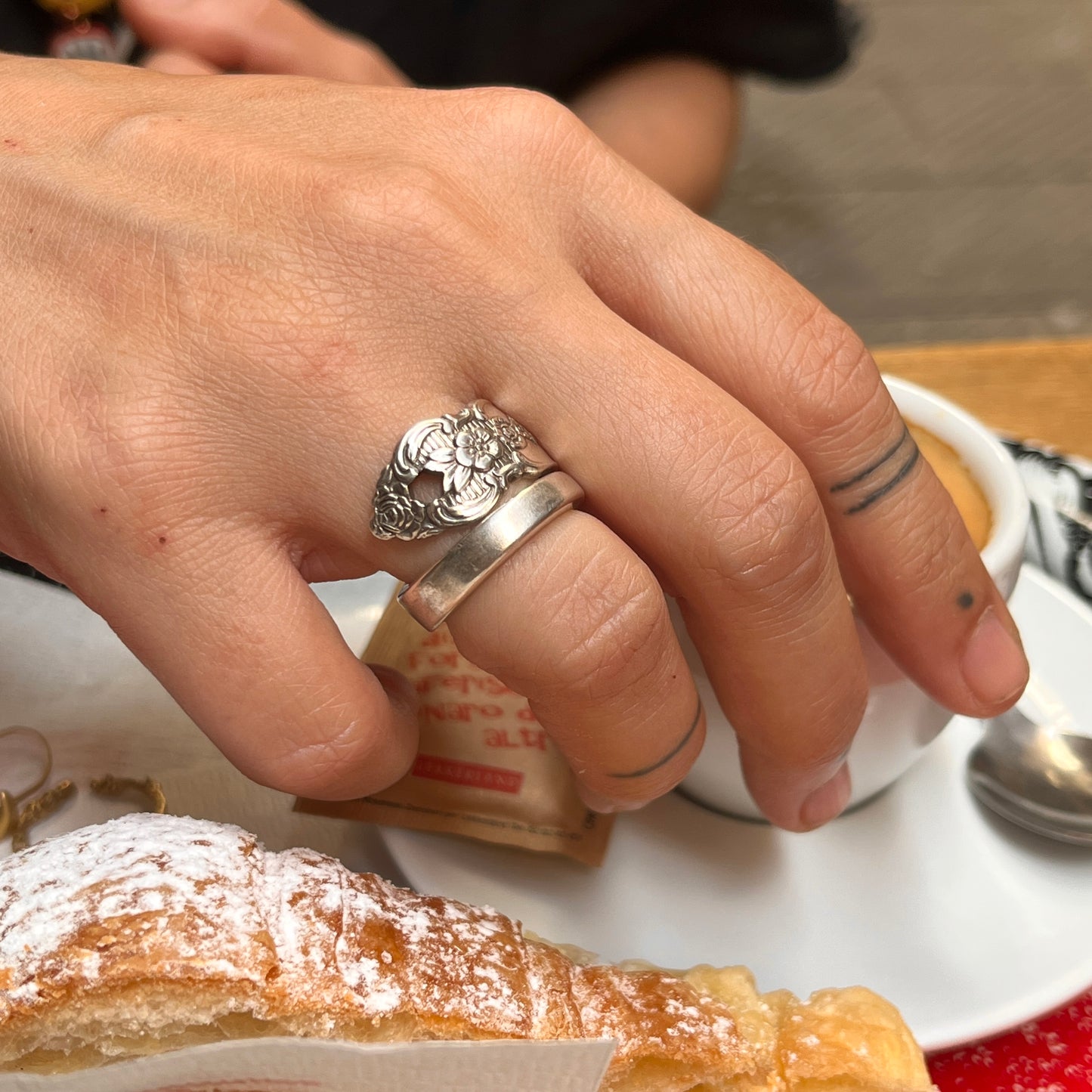 Anello Artigianale Mod. SPIRALE Realizzato con Antica posata in Argento (Prima Metà del ’900)