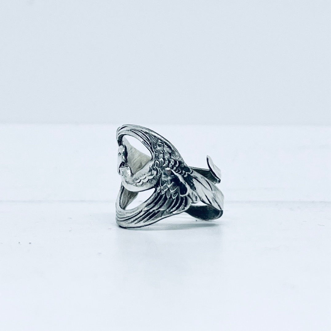 Anello Artigianale PAVONI Mod. SPILLA Realizzato con Antica spilla in Argento (Prima Metà del ’900)