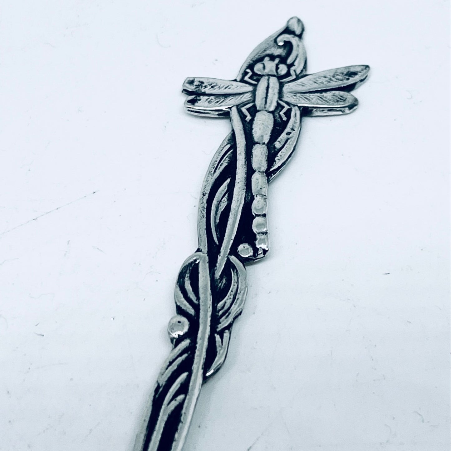 Anello Artigianale LIBELLULA Mod. CLASSICO/SPIRALE Realizzato con Antica posata in Argento (Prima Metà del ’900)