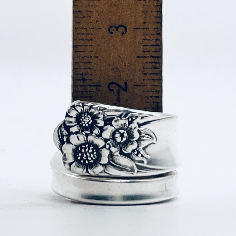 Anello Artigianale GIRASOLI Mod. CLASSICO/SPIRALE Realizzato con Antica posata in Argento (Prima Metà del ’900)