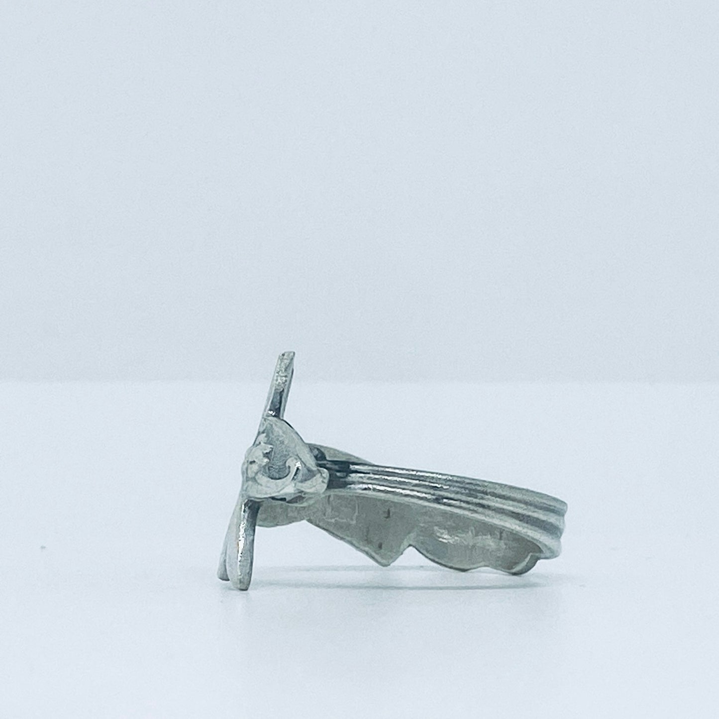 Anello Artigianale LIBELLULA Mod. CLASSICO/SPIRALE Realizzato con Antica posata in Argento (Prima Metà del ’900)