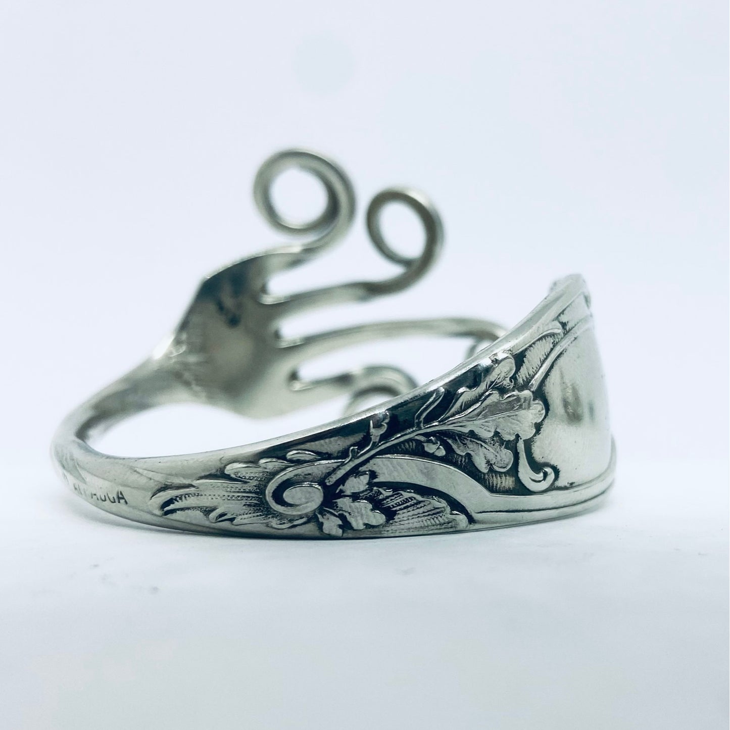 Bracciale Artigianale Mod. FORCHETTA Realizzato con Antica posata in ALPACCA (Prima Metà del ’900)