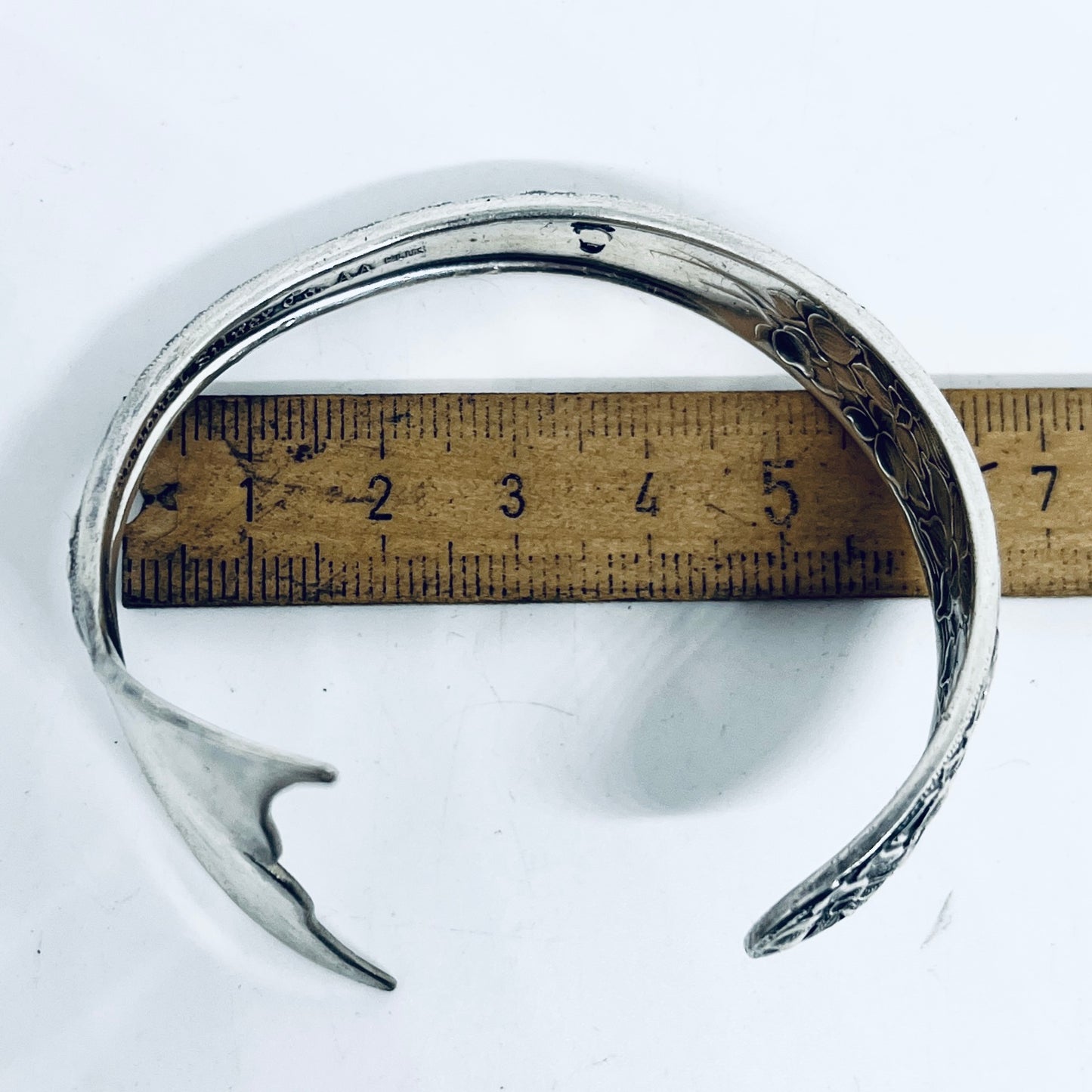 Bracciale Artigianale NARCISI Mod. CODA SPECCHIO Realizzato con Antica posata in Argento (Prima Metà del ’900)