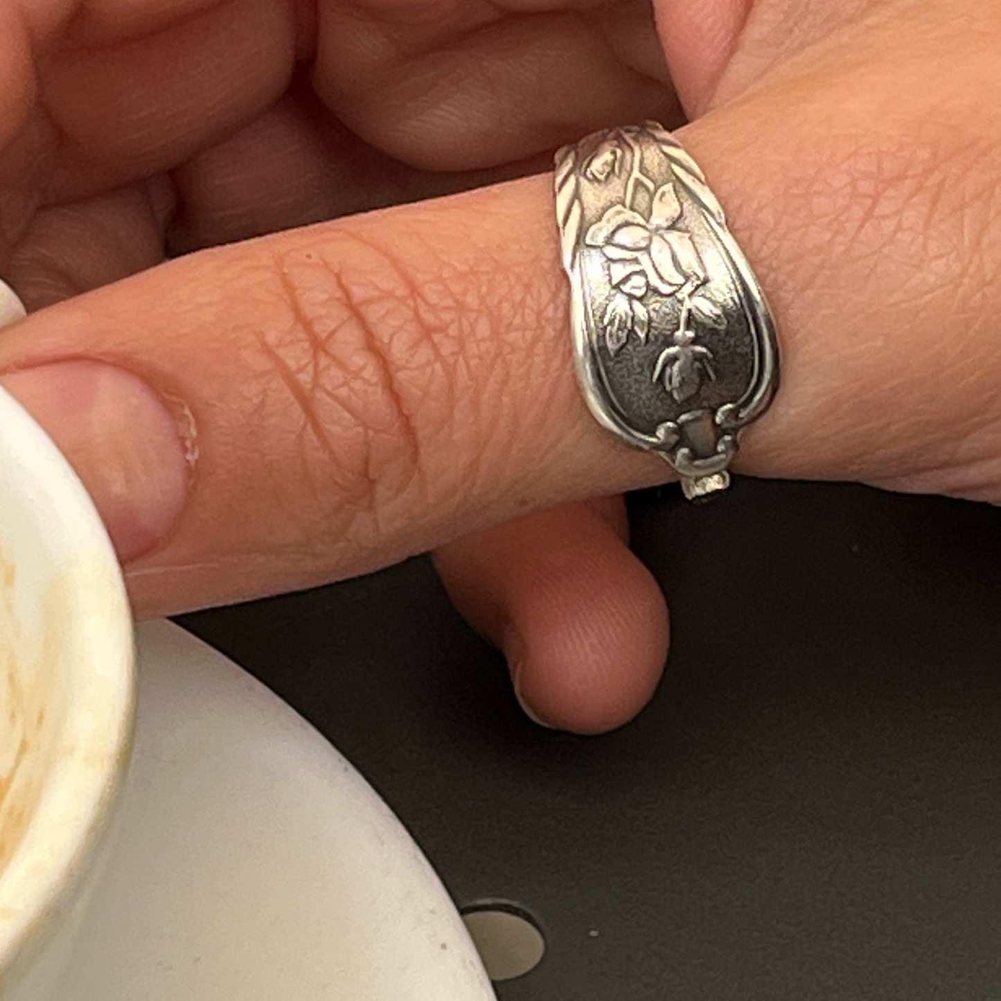 Anello Artigianale ROSE Mod. CLASSICO Realizzato con Antica posata in Argento (Prima Metà del ’900)
