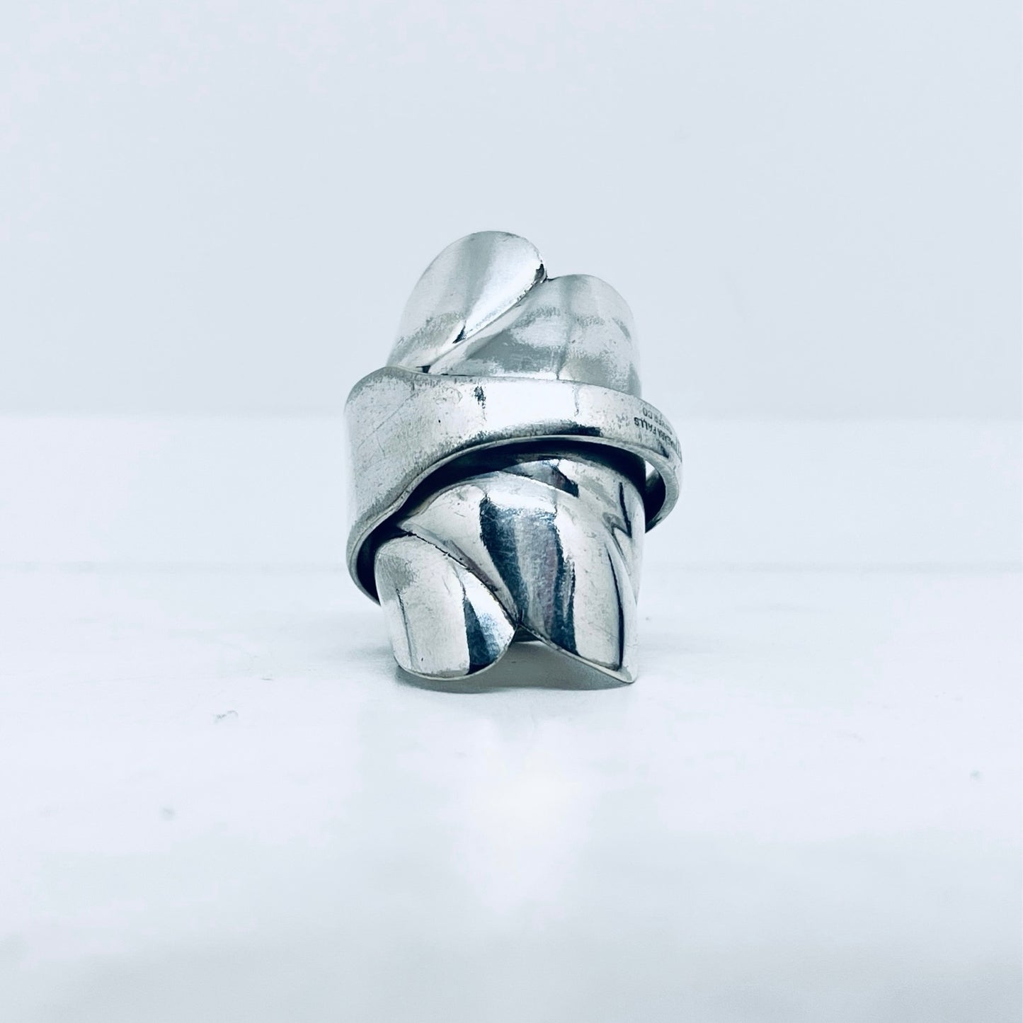Anello Artigianale CONCHIGLIA Mod. INTERO Realizzato con intero Antico Cucchiaino in Argento (Prima Metà del ’900)