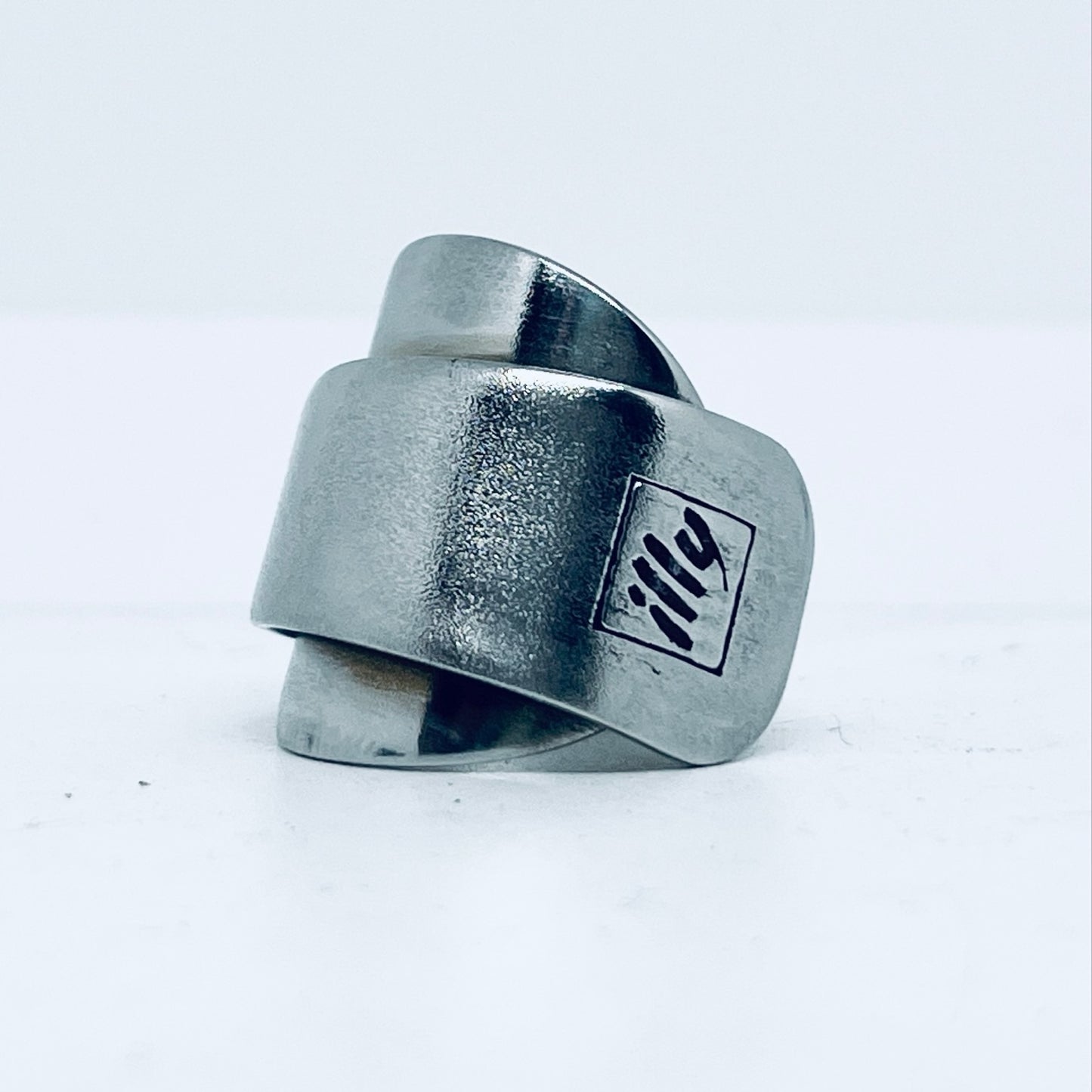 Anello Artigianale ILLY Mod. INTERO Realizzato con intero Cucchiaino in Acciaio Inox 18/10