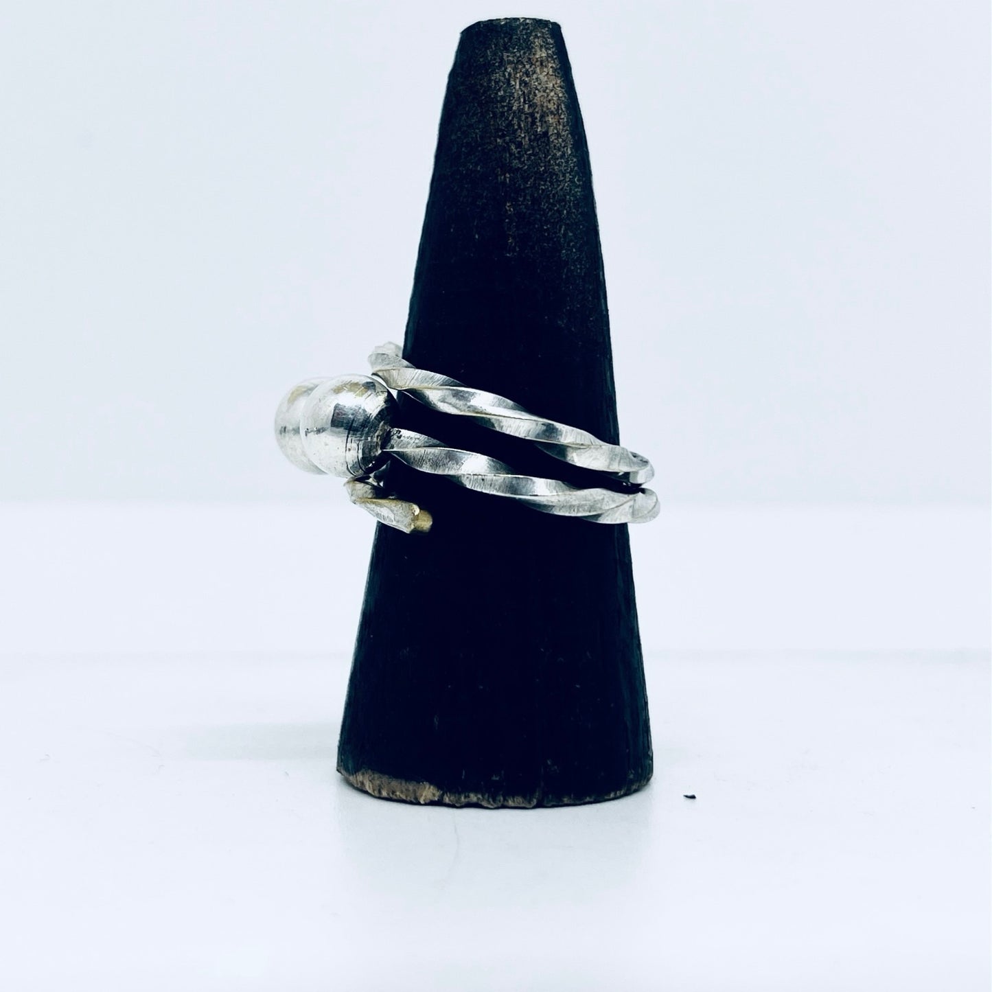 Anello Artigianale PALLINE Mod. CLASSICO Realizzato con Antica posata in Argento (Prima Metà del ’900)