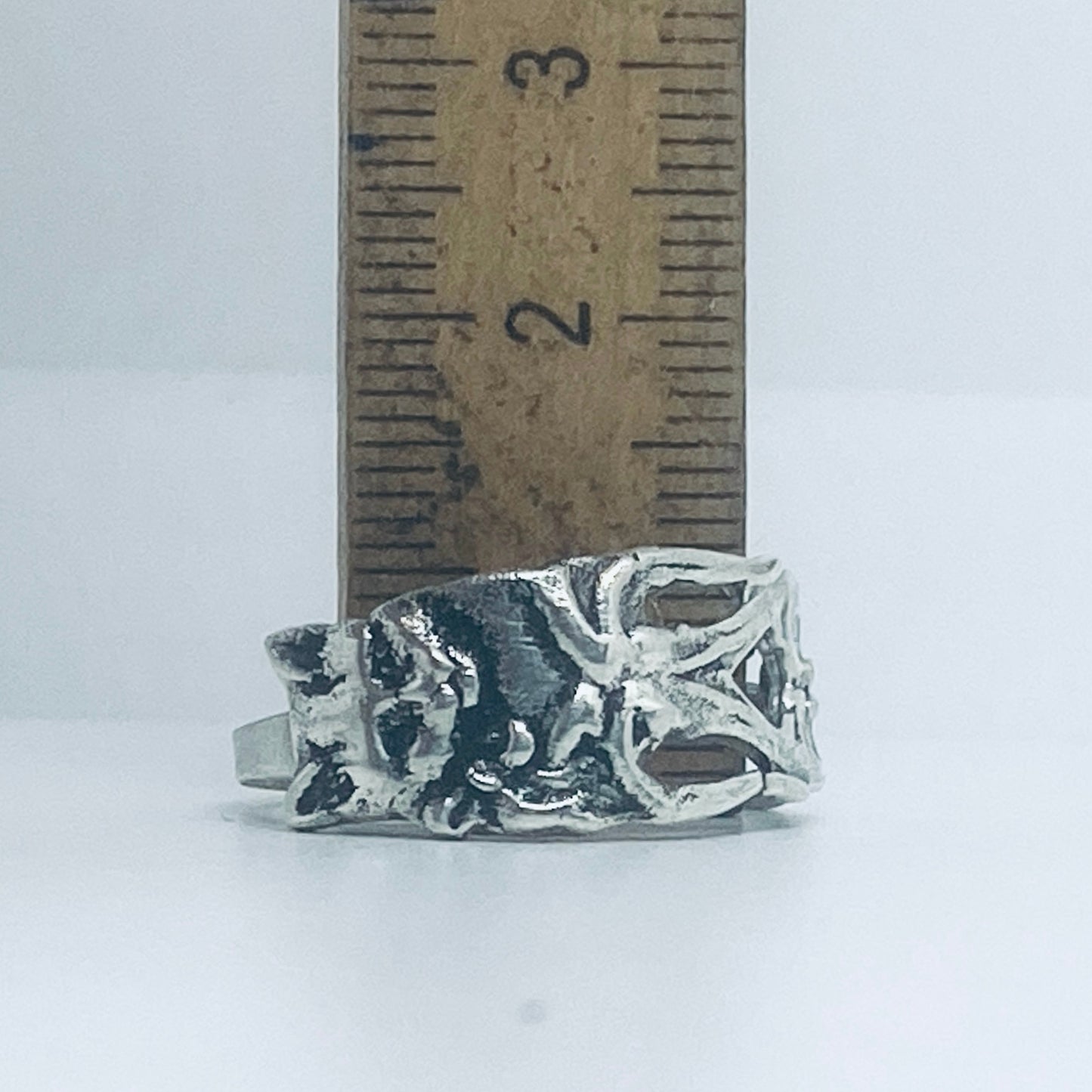 Anello Artigianale GATTO Mod. CLASSICO/SPIRALE Realizzato con Antica posata in Argento (Prima Metà del ’900)