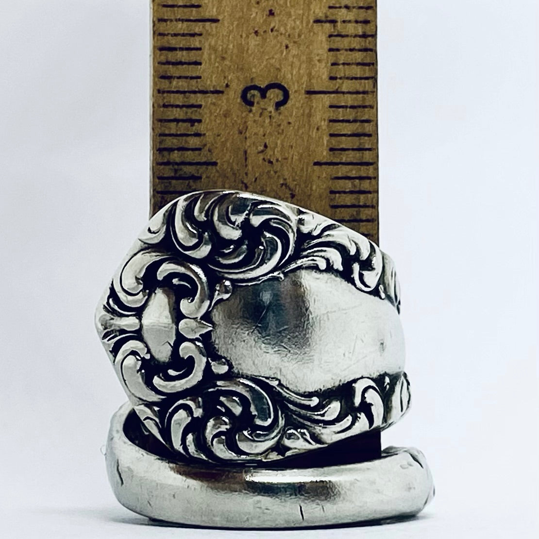 Anello Artigianale Mod. SPIRALE Realizzato con Antica posata in Argento (Prima Metà del ’900)
