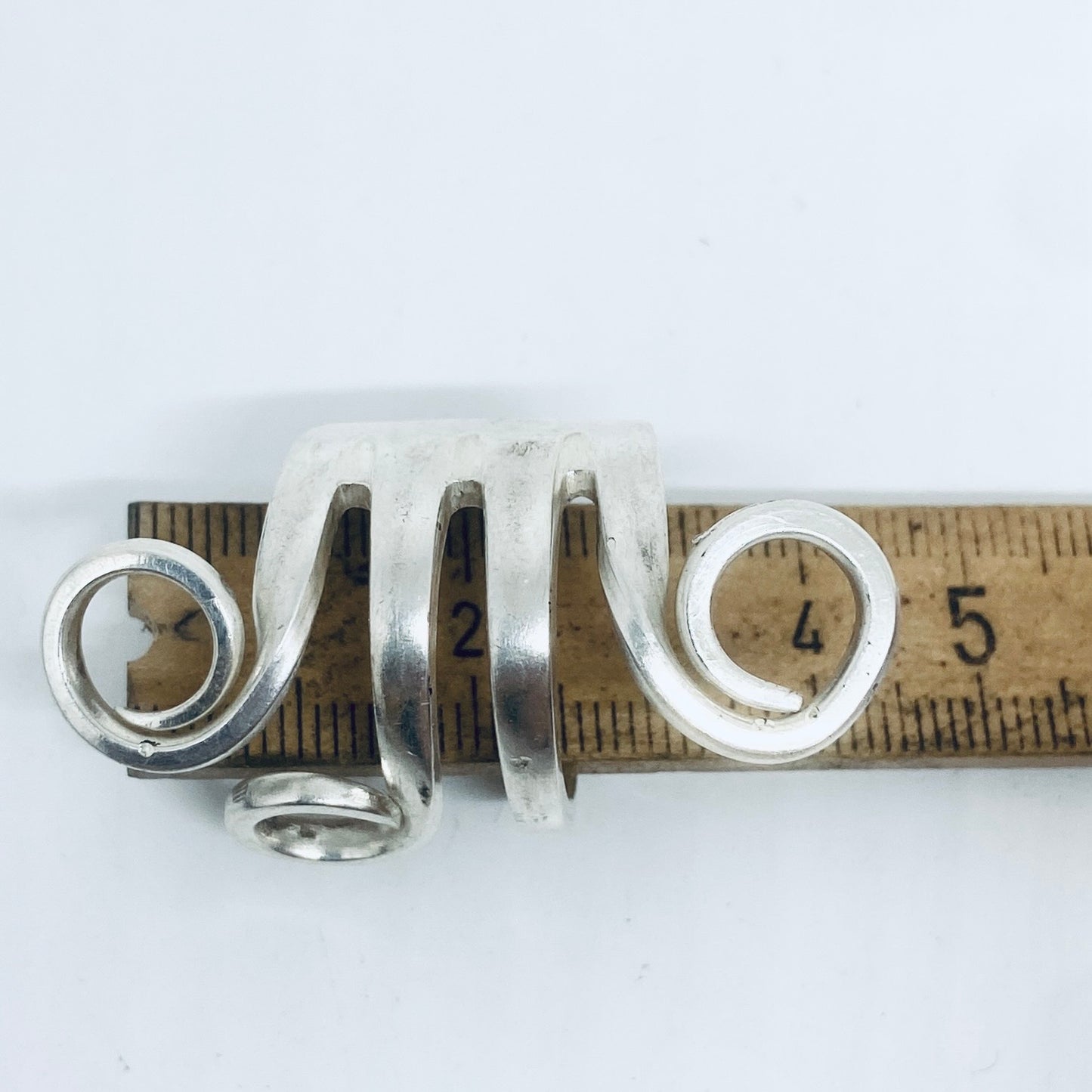 Anello Artigianale Mod. FORCHETTA ARRICCIATA Realizzato con Antica posata in Argento (Prima Metà del ’900)