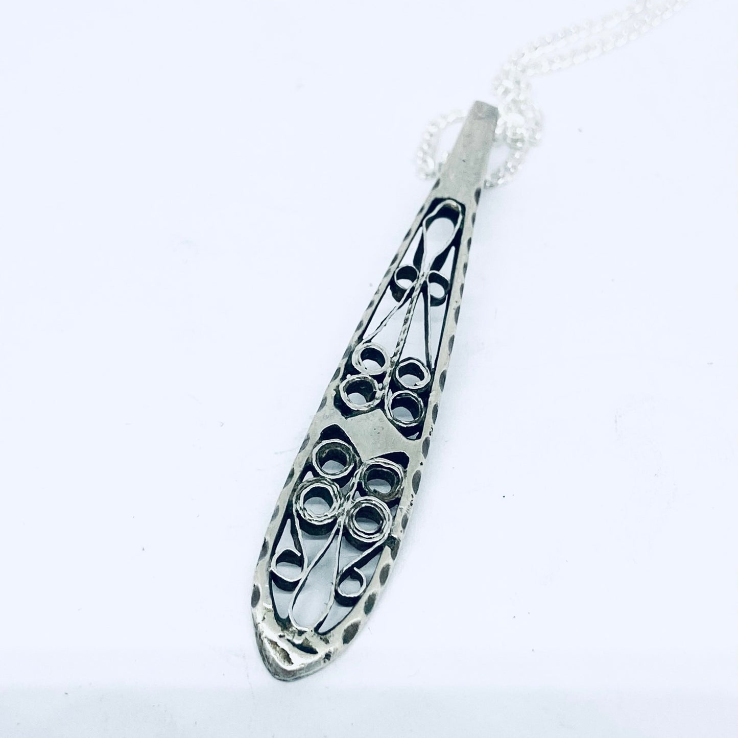 Pendente Artigianale Mod. MANICO Realizzato con Antica Posata in Argento (Prima Metà del ’900)