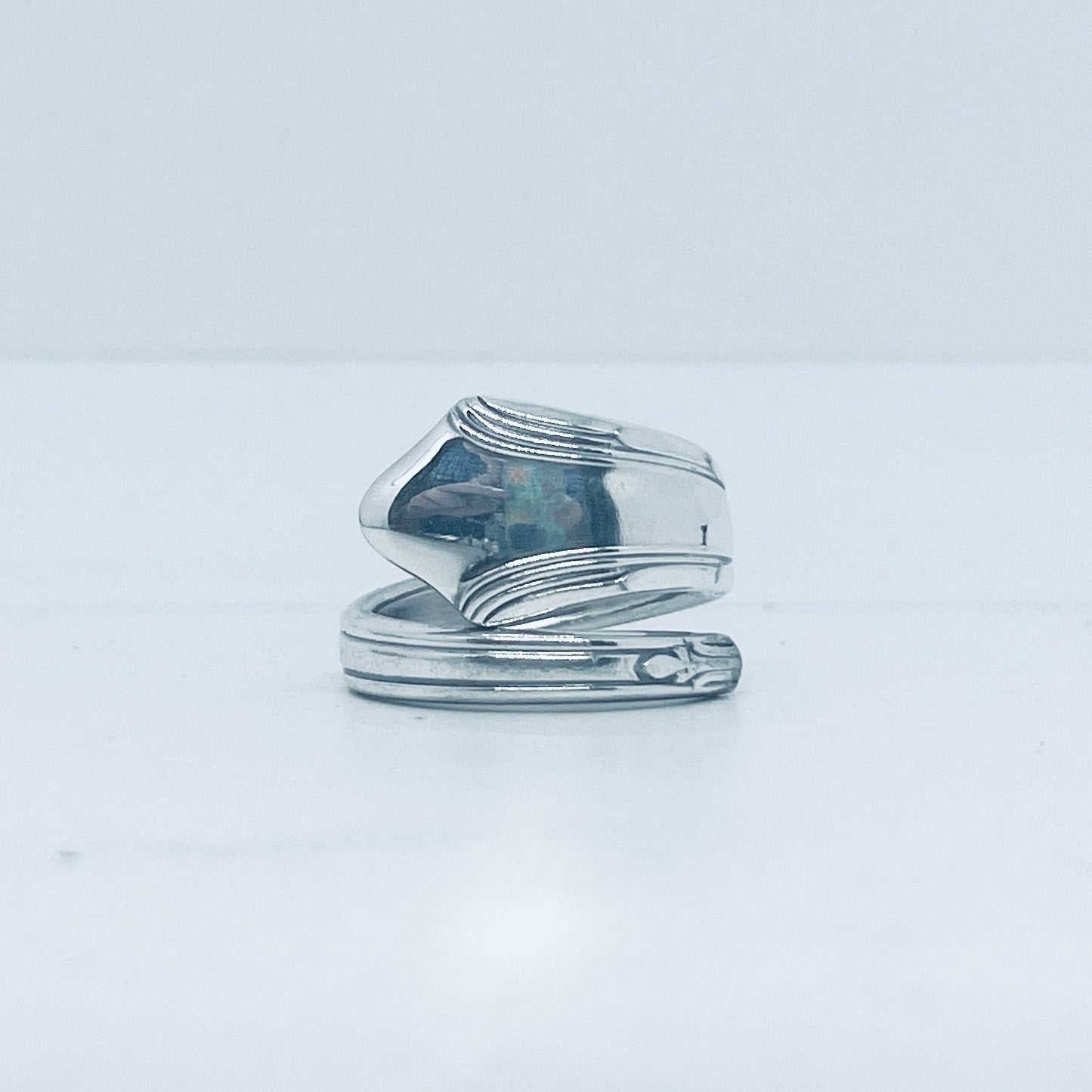 Anello Artigianale Mod. SPIRALE Realizzato con Antica posata in Argento (Prima Metà del ’900)