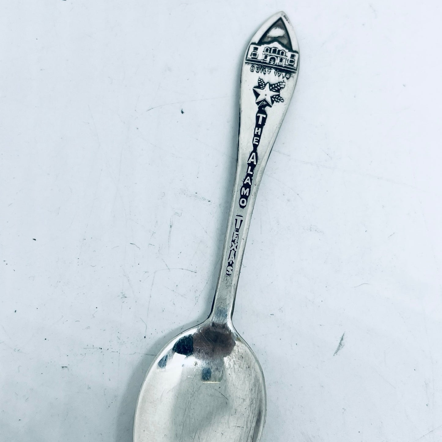 Anello Artigianale THE ALAMO Mod. INTERO Realizzato con intero Antico Cucchiaino in Argento (Prima Metà del ’900)