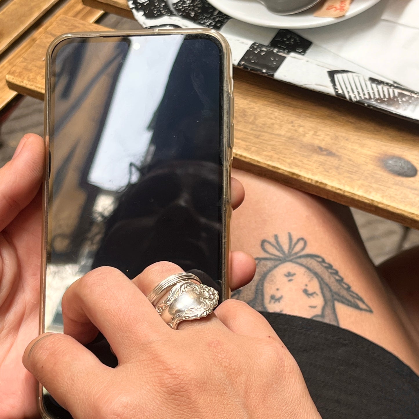 Anello Artigianale Mod. SPIRALE Realizzato con Antica posata in Argento (Prima Metà del ’900)