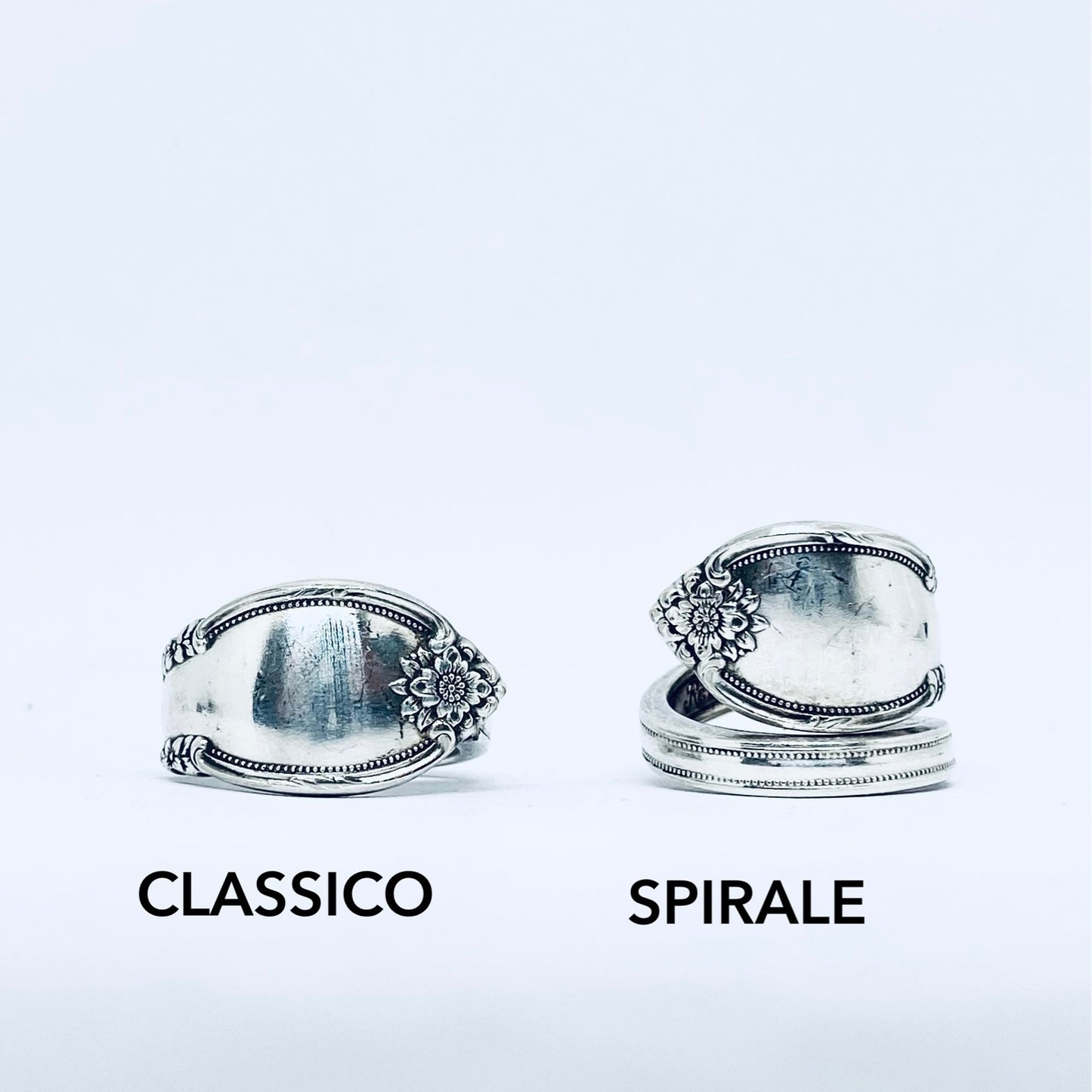 Anello Artigianale Mod. CLASSICO/SPIRALE Realizzato con Antica posata in Argento (Prima Metà del ’900)