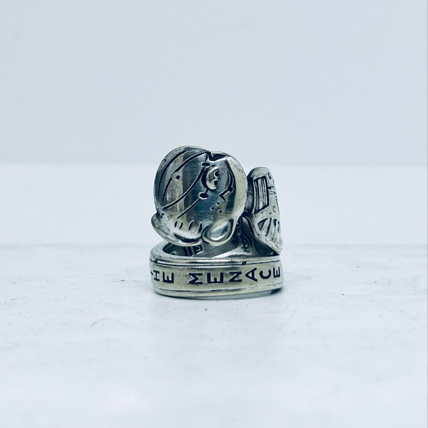 Anello Artigianale DENNIS THE MENACE Mod. CLASSICO/SPIRALE Realizzato con Antica posata in Argento (Prima Metà del ’900)
