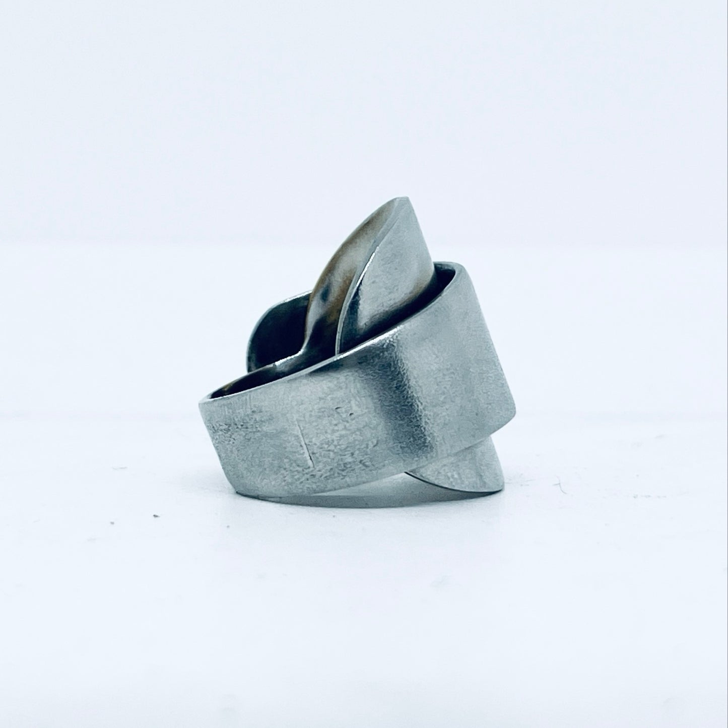 Anello Artigianale ILLY Mod. INTERO Realizzato con intero Cucchiaino in Acciaio Inox 18/10