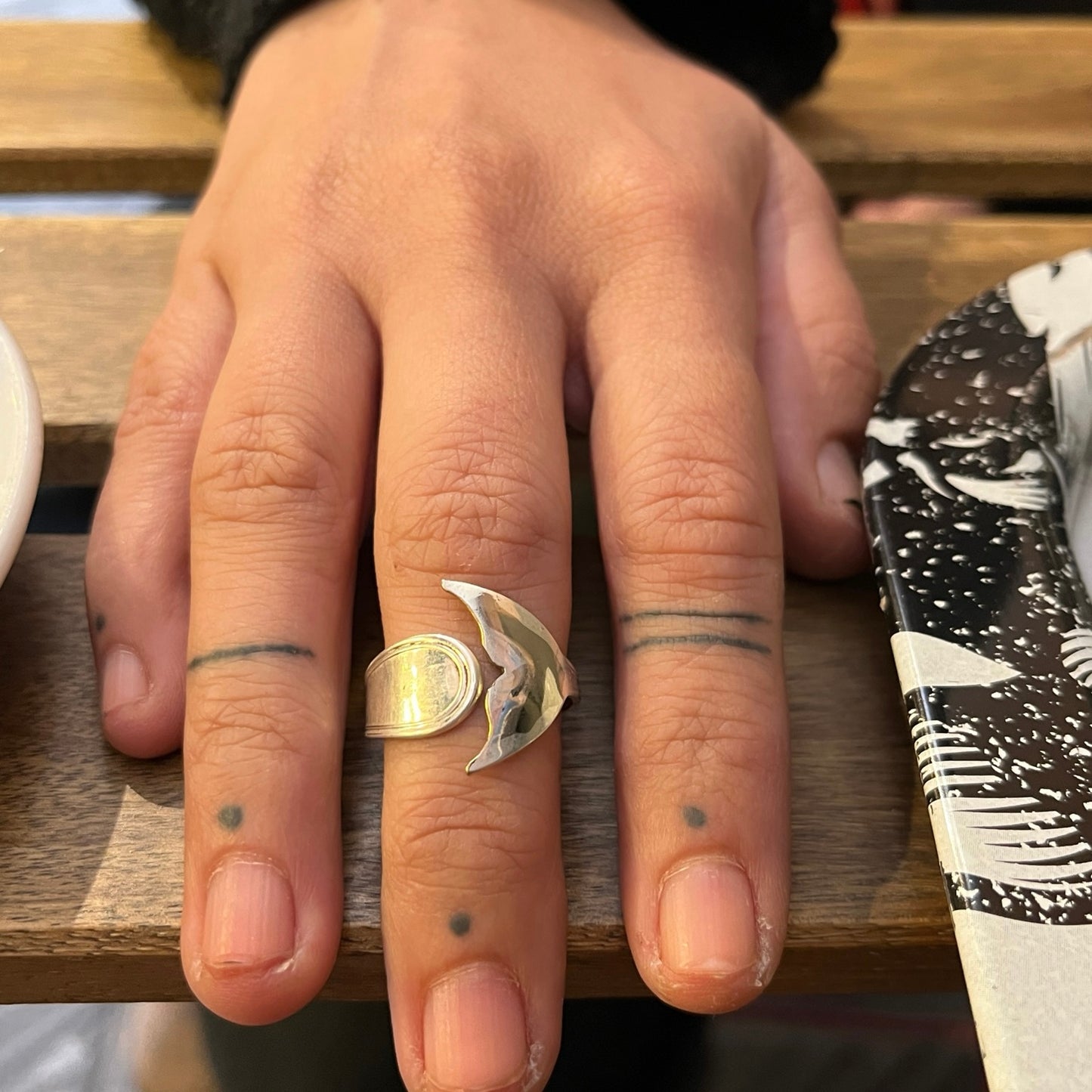 Anello Artigianale Mod. MINICODA#08 Realizzato con Antica posata in Argento (Prima Metà del ’900)