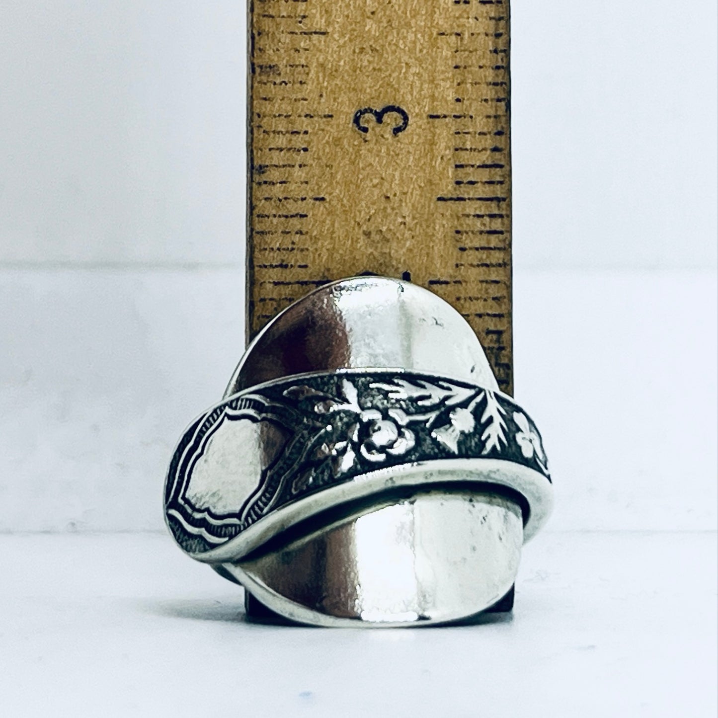 Anello Artigianale SALE INGLESE Mod. INTERO Realizzato con intero Antico Cucchiaino in Argento (Prima Metà del ’900)