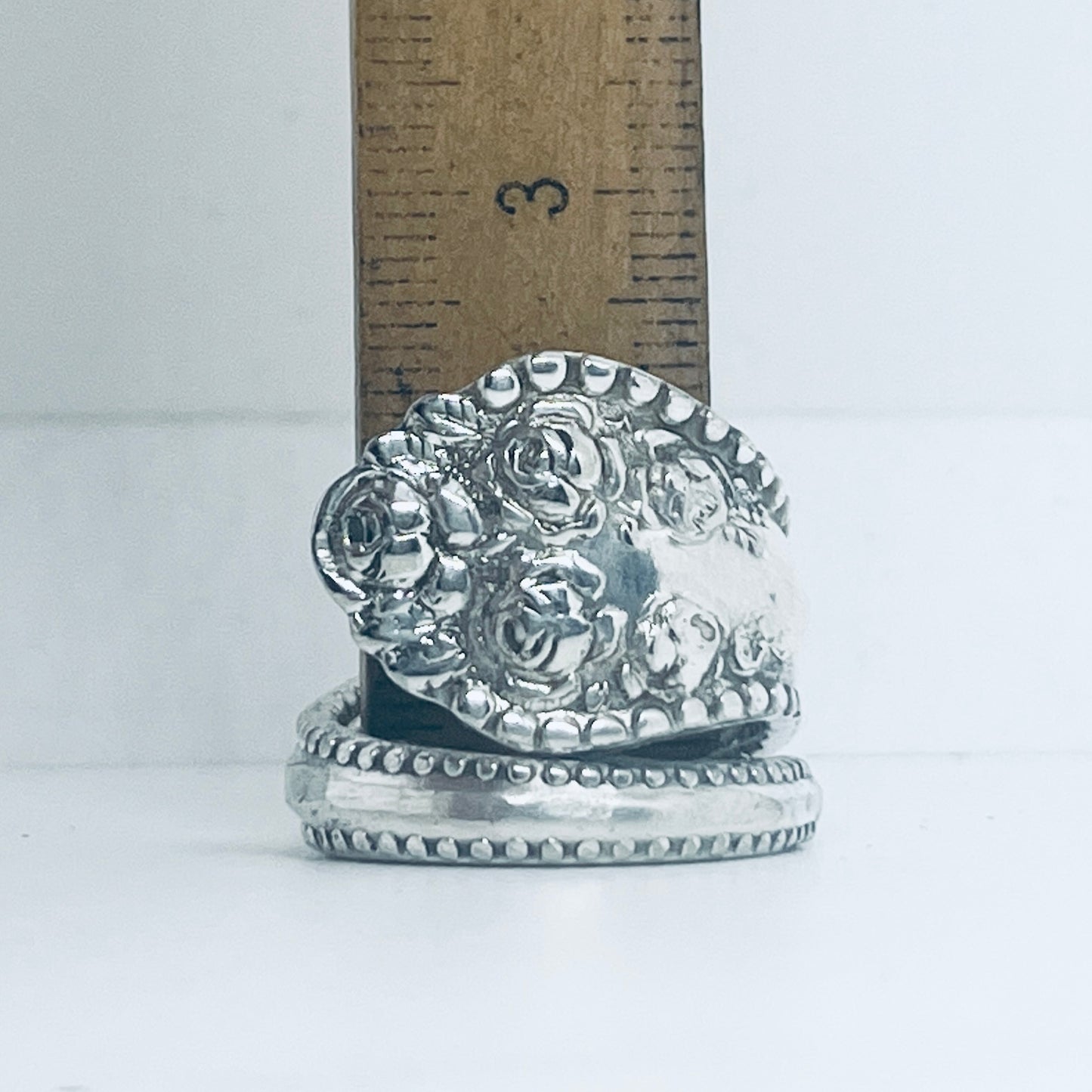 Anello Artigianale ROSE Mod. SPIRALE Realizzato con Antica posata in Argento (Prima Metà del ’900)
