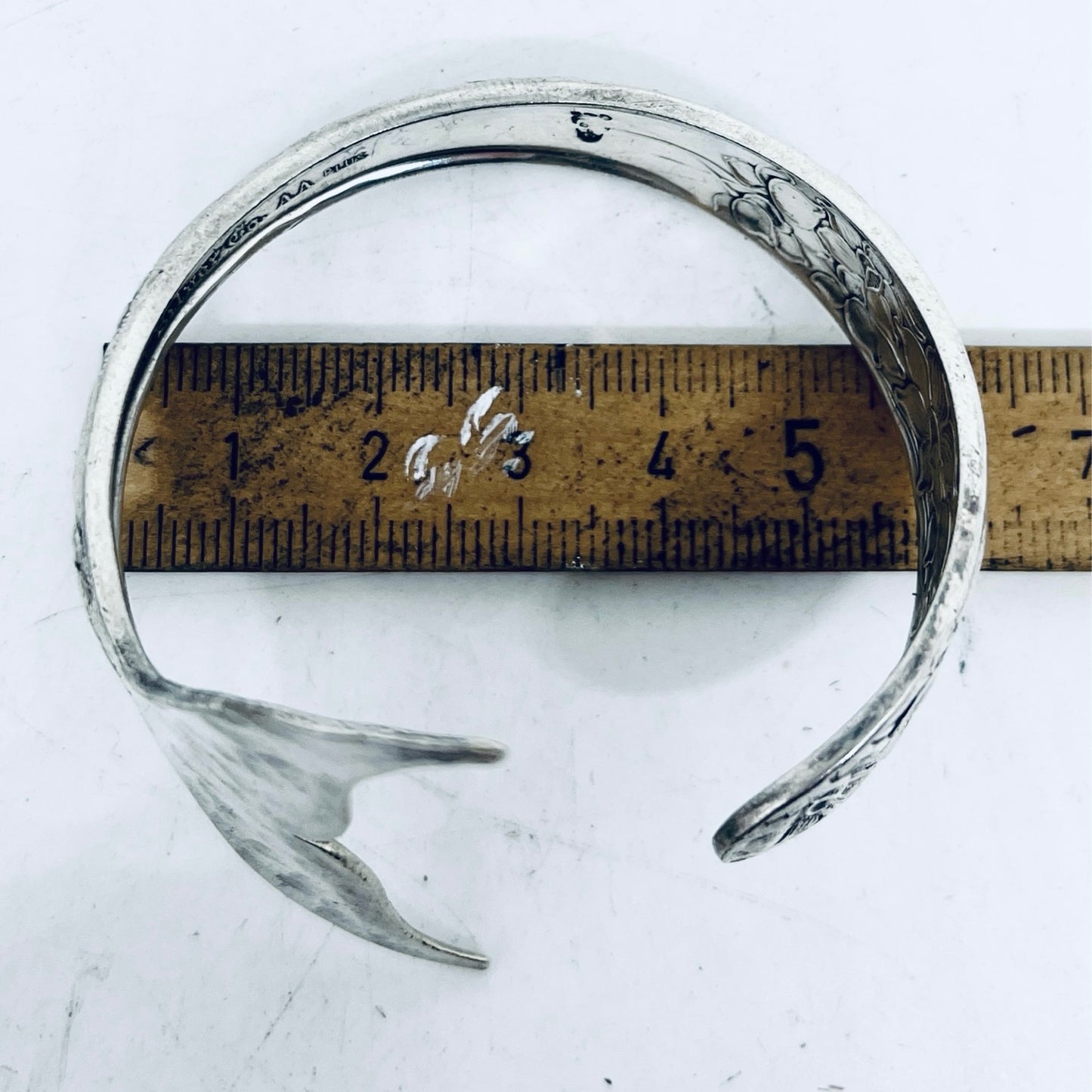 Bracciale Artigianale NARCISI Mod. CODA MARTELLATA Realizzato con Antica posata in Argento (Prima Metà del ’900)
