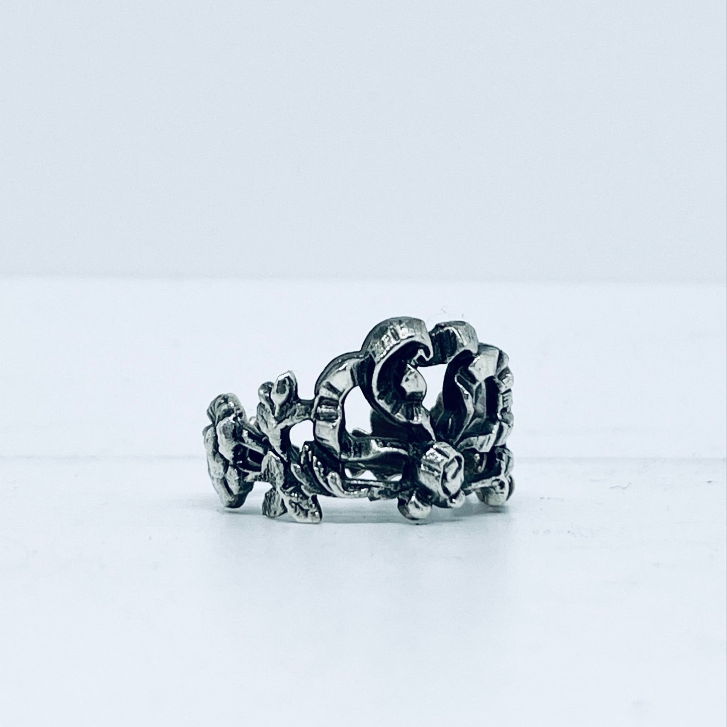 Anello Artigianale FIOCCO Mod. SPILLA Realizzato con Antica spilla in Argento (Prima Metà del ’900)