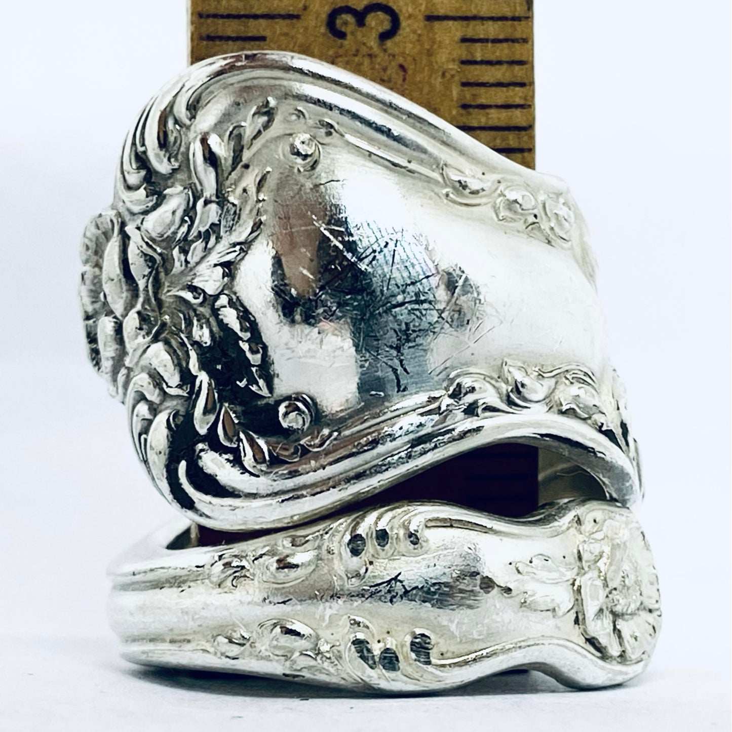 Anello Artigianale Mod. SPIRALE Realizzato con Antica posata in Argento (Prima Metà del ’900)